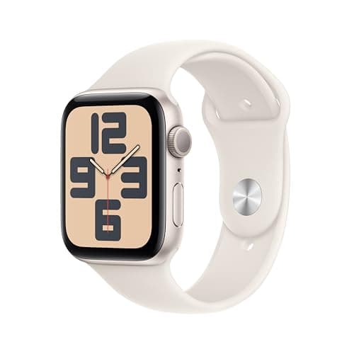 Apple Watch SE (2nd Gen) [GPS 44mm] Smartwatch with Starlight Aluminum Case with Starlight Sport Band M/L. Fitness and Sleep Trackers, Crash Detection, Heart Rate Monitor, Retina Display