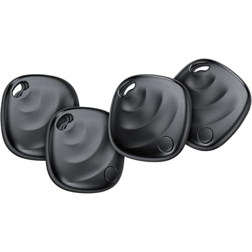 Air Tracker Tags-4 Pack, Smart Bluetooth Tracker Works with Apple Find My (iOS Only), Tracking Tag with Lanyard, Item Finder for Luggage, Key, Suitcases, Replaceable Battery(Not for Android Devices)