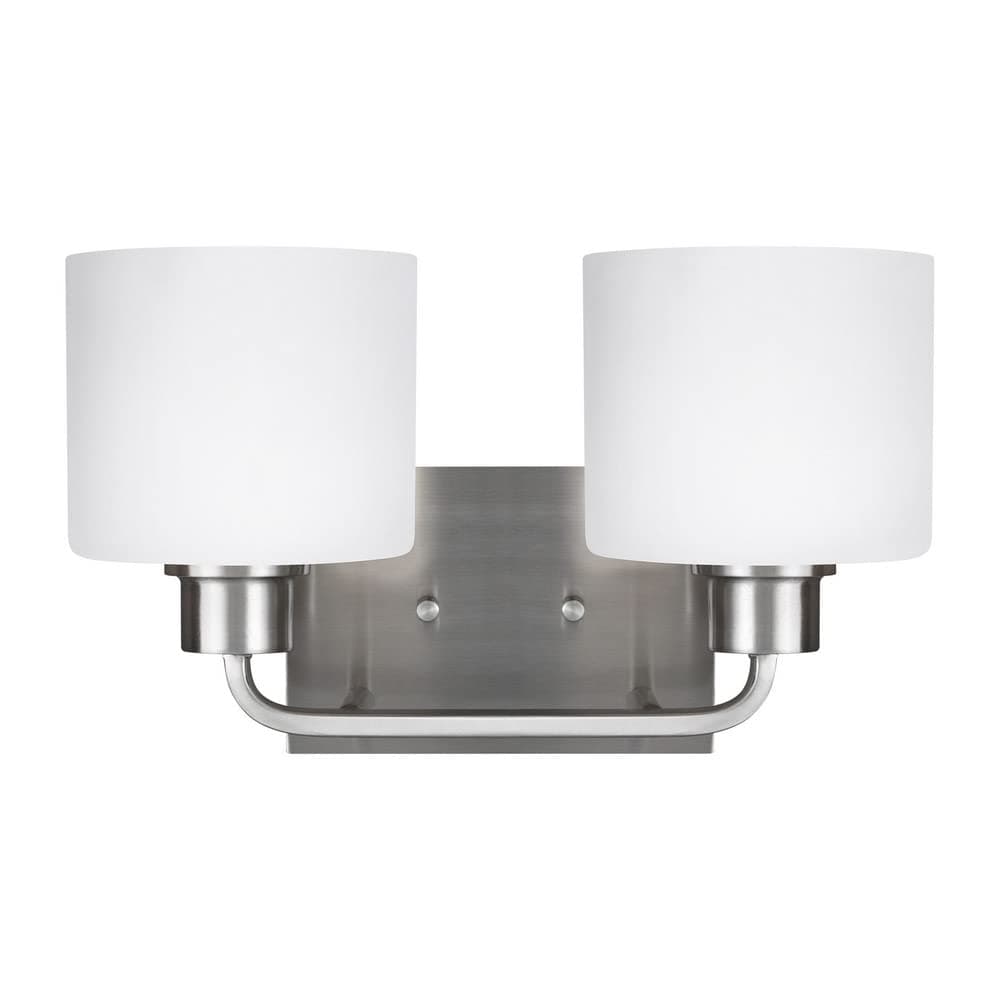 Sea Gull Lighting 4428802-962 Canfield Two-Light Wall / Bath Vanity Style Lights, Brushed Nickel