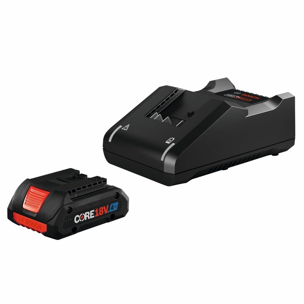 Bosch GXS18V-15N15 18V Starter Kit w/ CORE18V 4Ah Battery & Charger | 18V Standard Charger | Lithium-Ion Power | Fast Charging | Extended Runtime | Jobsite Ready | Power System Bundle