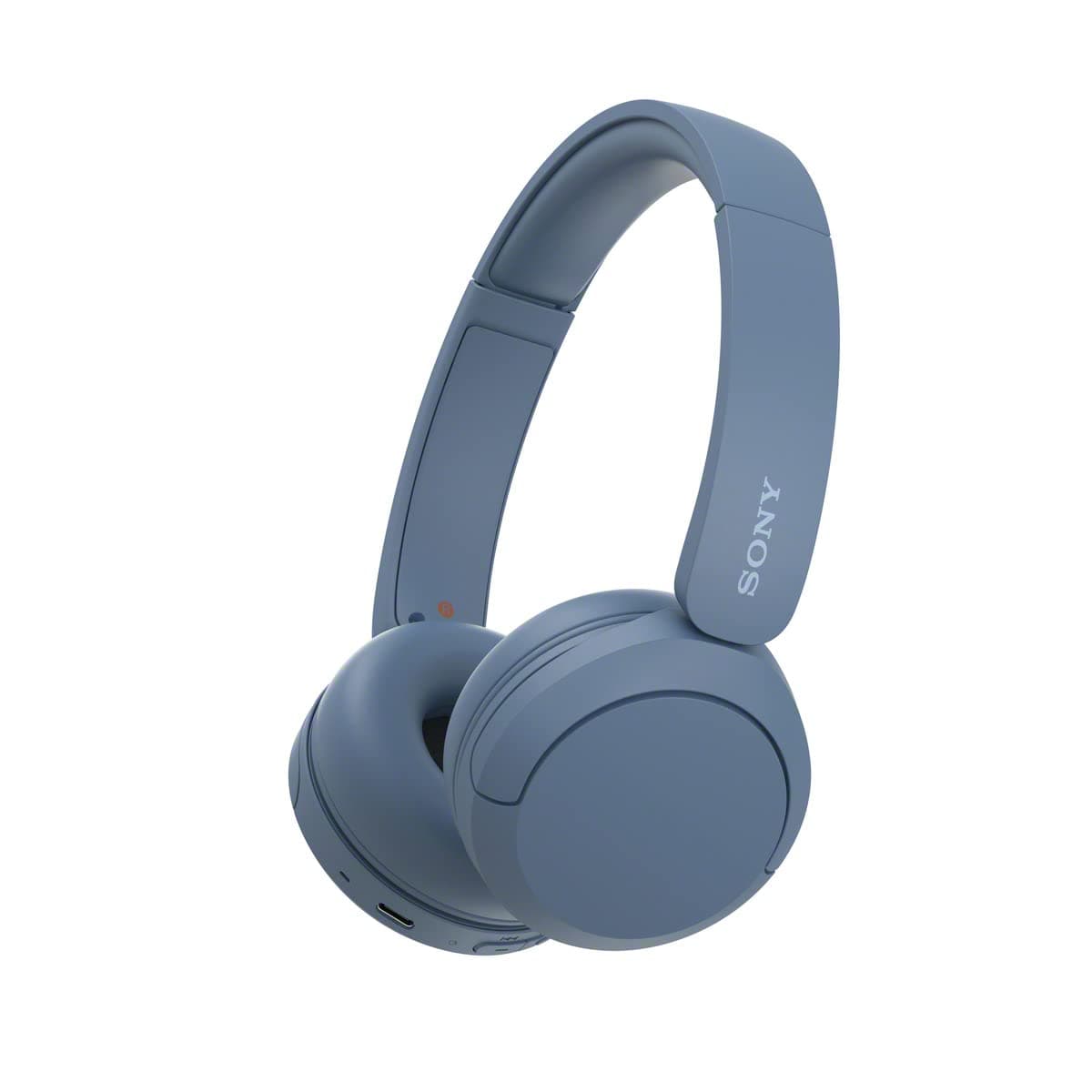 Sony WH-CH520 Wireless On-Ear Bluetooth Headphones with Microphone, Blue | Comfortable Lightweight Design, Up to 50 Hrs Battery with Quick Charging, Multipoint Connection, Clear Calls, Swivel design