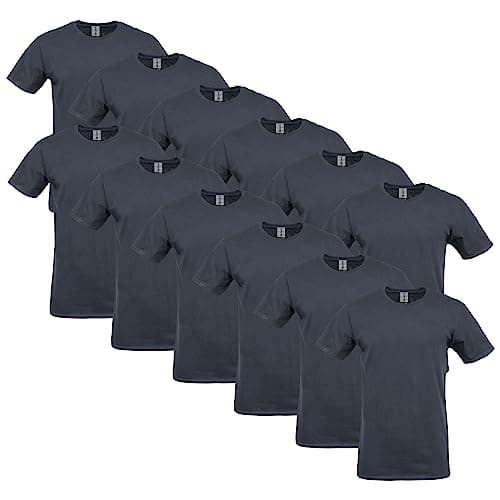 Gildan Adult Softstyle Cotton T-Shirt, Style G64000, Multipack, Black (12-Pack), Large