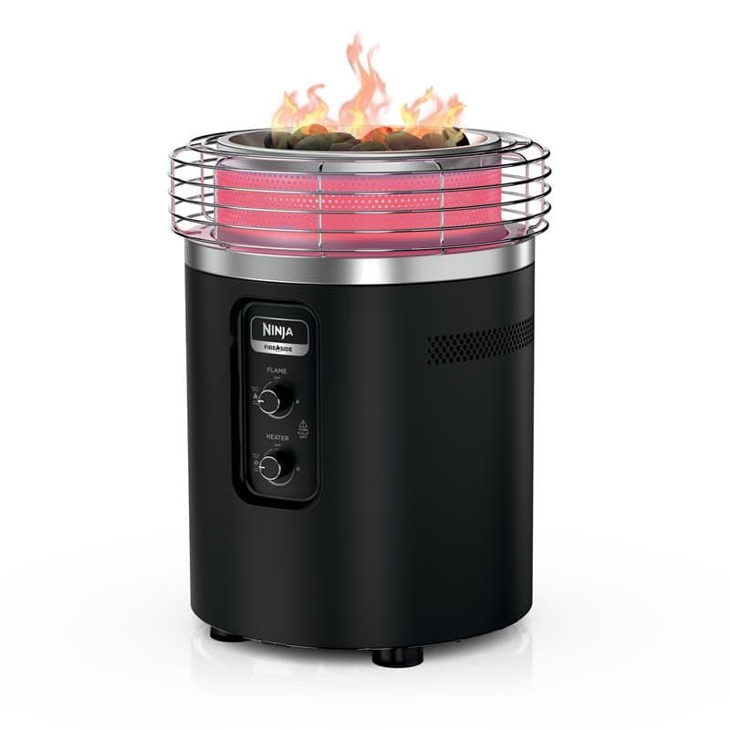 Ninja Fireside360 Fire Pit & Heater, 80,000 BTU, 3 Modes, Push Start, Black | Ninja Fireside360 offers flame, heat, or both with up to 80,000 BTUs, hassle-free dial control, and smokeless design