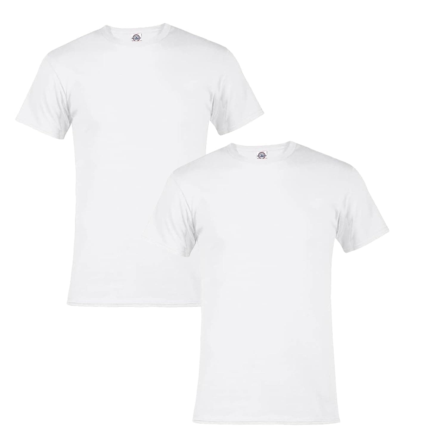 Soffe Men Adult 5.2 oz. Short Sleeve Tee, White, 100% Cotton, 2 Pack