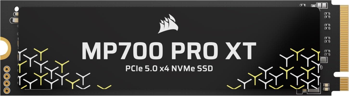 Corsair MP700 PRO XT 2TB PCIe 5.0 NVMe M.2 SSD – Up to 14,900 MB/s, Gen5 Speed, DirectStorage Ready for Gaming PCs – Black