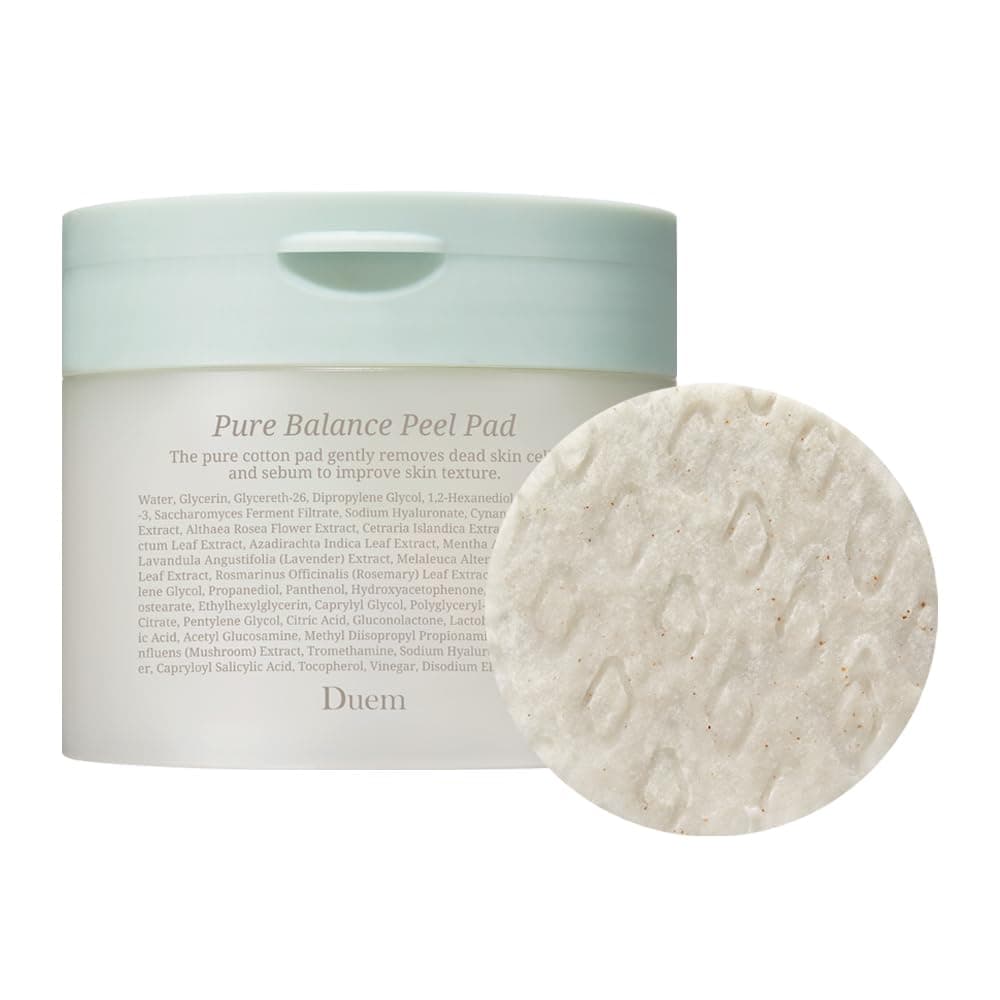 DUEM Pure Balance Peel Pads – Gentle Exfoliating for Smoother, Brighter Skin, Pore Care, Suitable for All Skin Types, Korean Skincare, 50 Pads