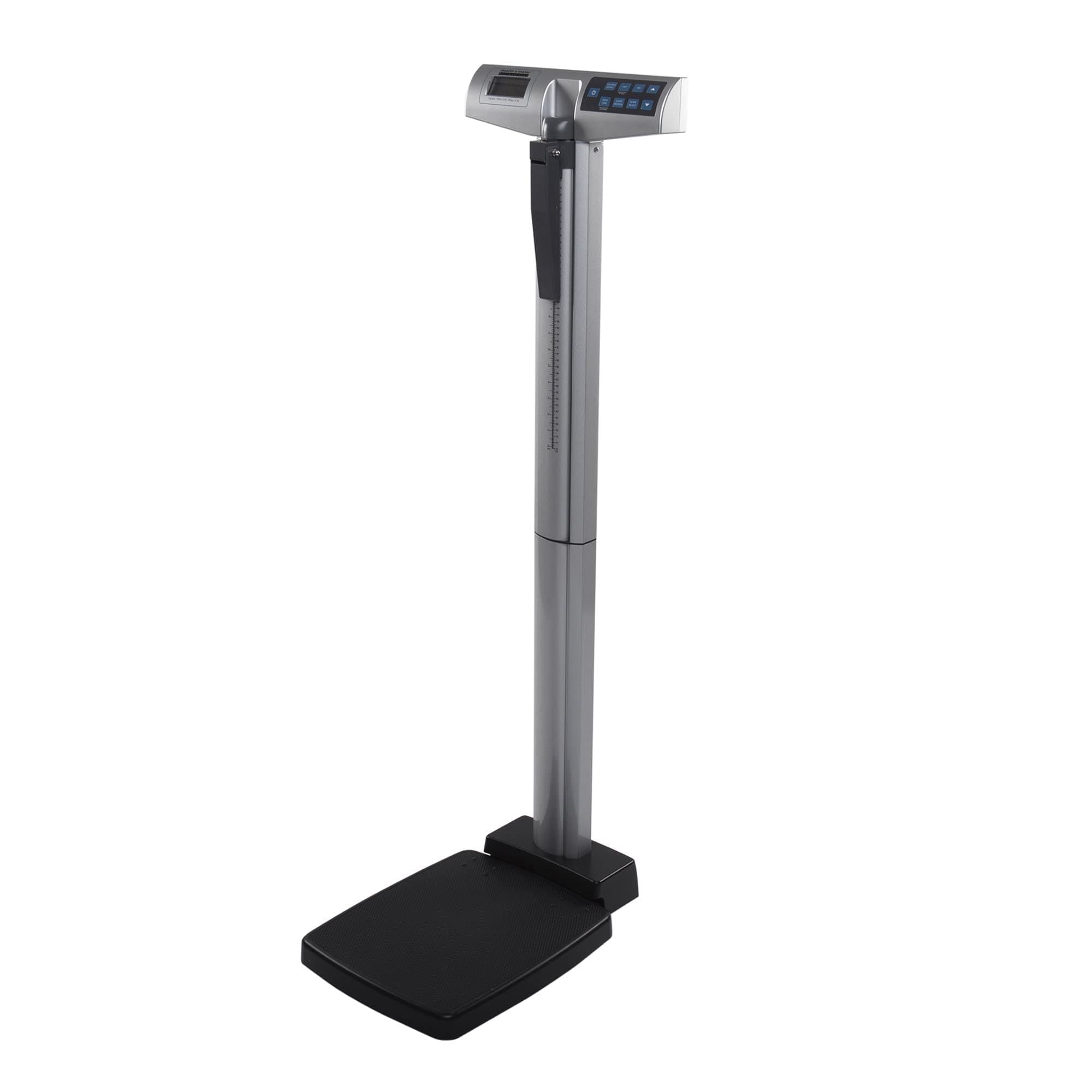 Health o Meter Eye-Level EMR Digital Scale - 500 lb - Silver, Gray | Built-In Height Rod, 0.2 Increments, 1 in LCD Display, USB Connectivity, BMI Function, KGLB Switchable, Batteries Included