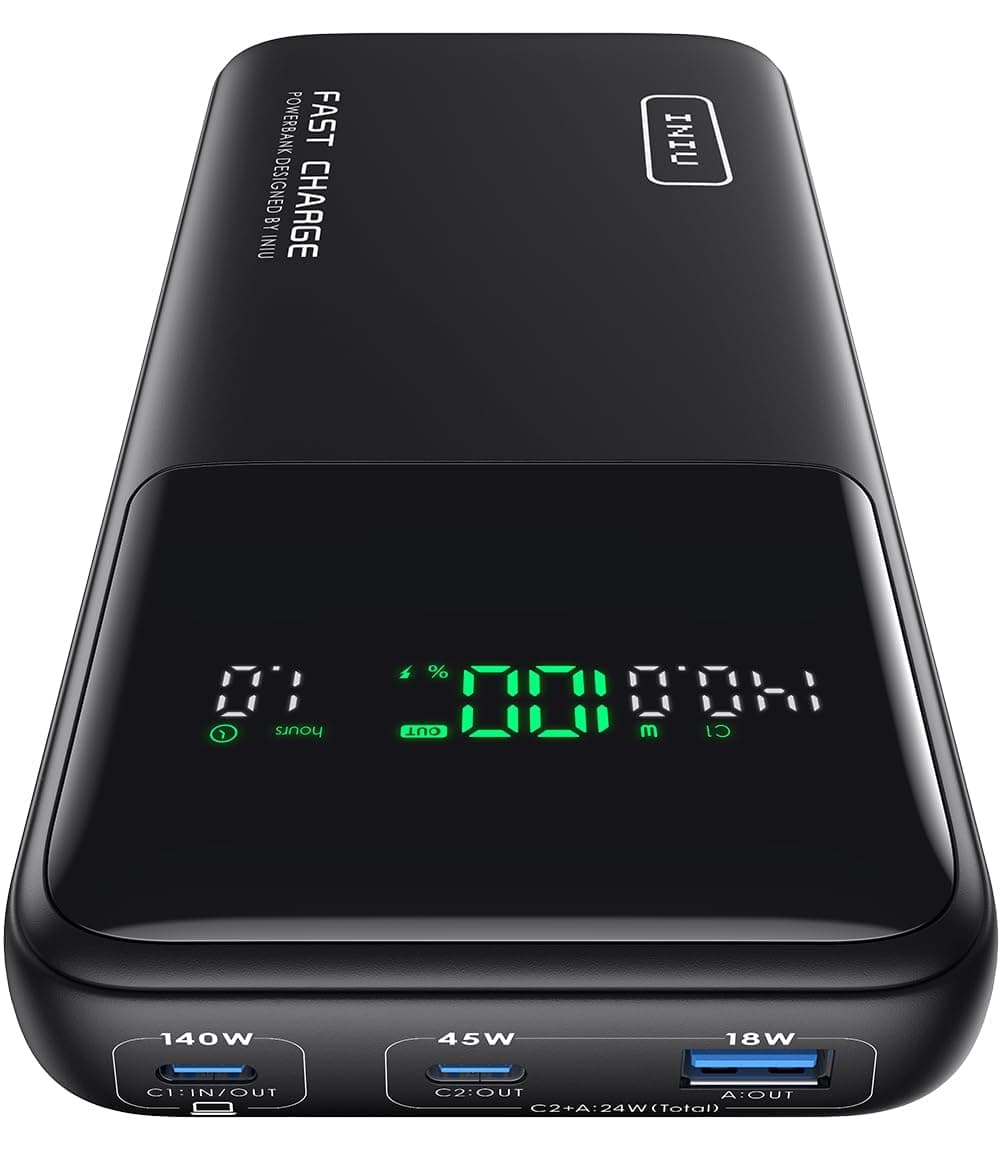 INIU Laptop Power Bank, Compact 27000mAh 140W Fast Charging Battery Pack | Fast Charging, Laptop, USB-C, Flight-Safe, Travel, Battery Pack for iPhone 18 17 16 Pro Max MacBook Pro Dell Steam Deck etc