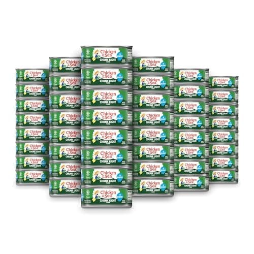 Chicken of the Sea Wild Caught Chunk Light Tuna, 5 Ounce Cans, 48-Count – High Protein 100% Classic Chunk Tuna in Water – Delicious, Easy, Nutritious Ready to Eat Meals
