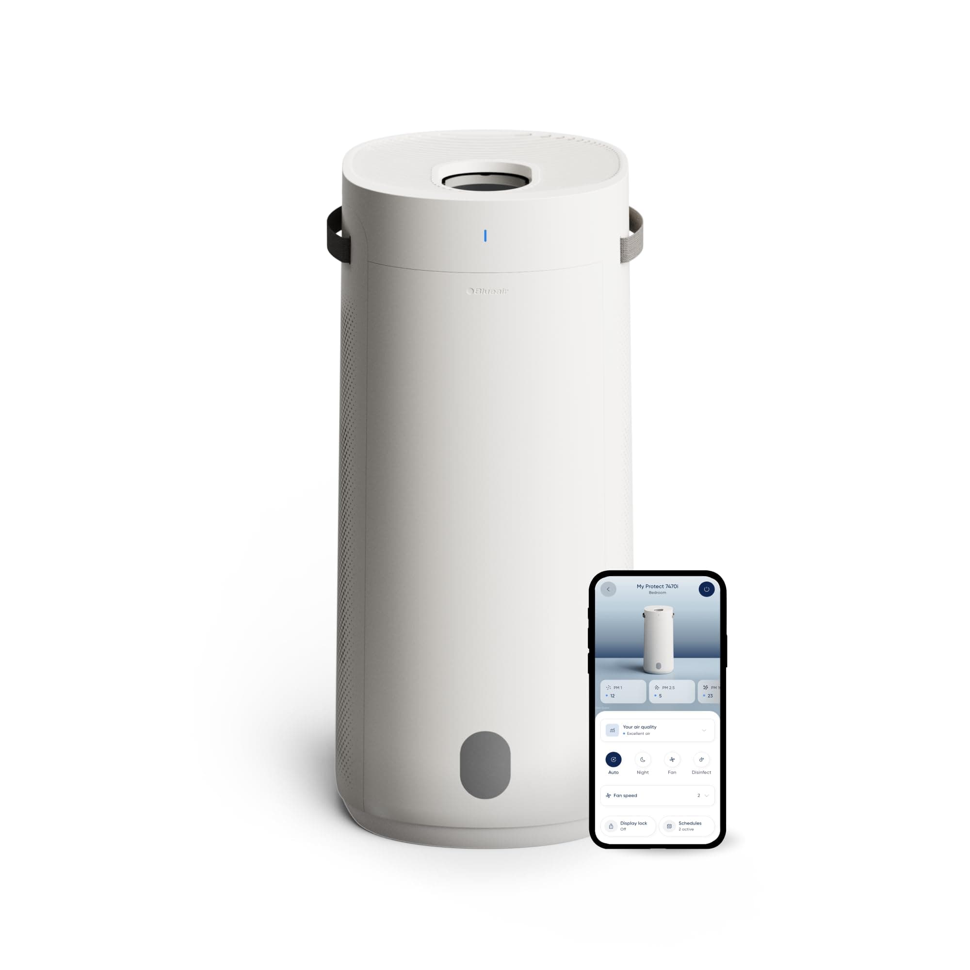 BLUEAIR Air Purifier + Humidifer for Bedrooms up to 1,726 sq ft, 2in1 DH3i | HEPASilent Filtration + 360° InvisibleMist, AHAM Verified, Auto Mode, App Control, 48-Hour Runtime, Auto Wick Dry