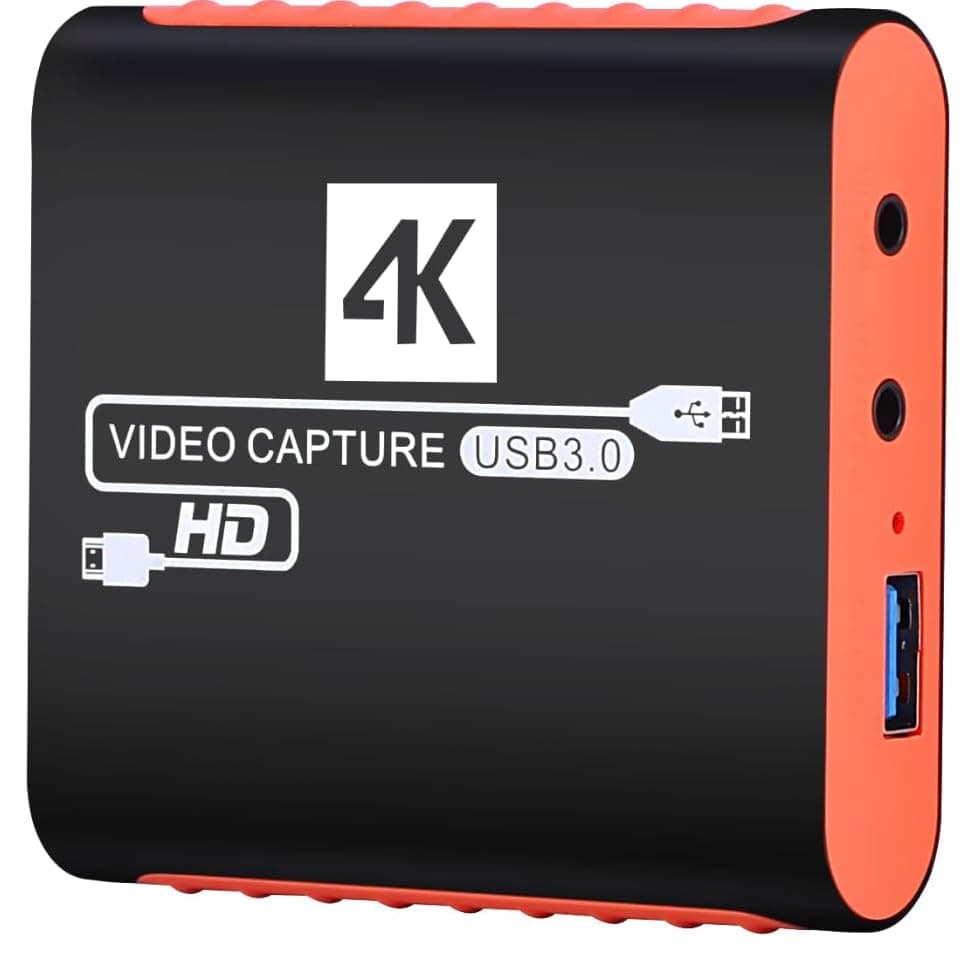 Capture Card for Nintendo Switch with 4K Pass-Through, USB3.0 1080P 60FPS HDMI Video Cam Link Game Capture for Streaming, Work with Xbox PS4 PS5 PC DSLR for OBS Twitch Live Broadcasting and Recording