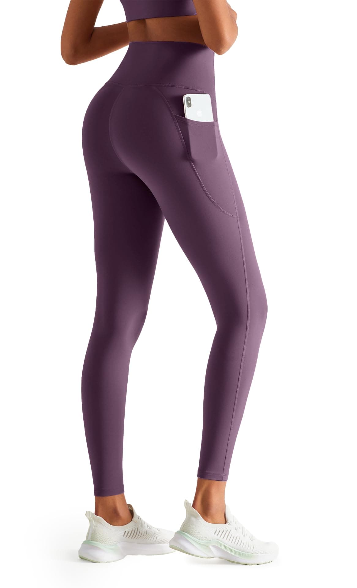 Leggings with Pockets for Women, 25" Inseam High Waist Tummy Control & Squat Proof Yoga Pants for Workout, Everyday Wear