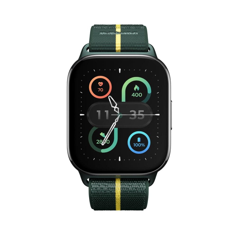 Motorola Moto Watch Fit, Fitness Tracker, GPS, Sleep Monitor, Black Dial & Green Band