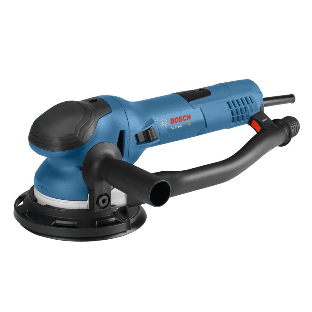 BOSCH GET75-6N Electric Orbital Sander, Polisher - 7.5 Amp, 6 Inch Disc | Corded sanding sanders for woodworking with dual-mode random orbit & turbo, electric sanders for wood, hand sander