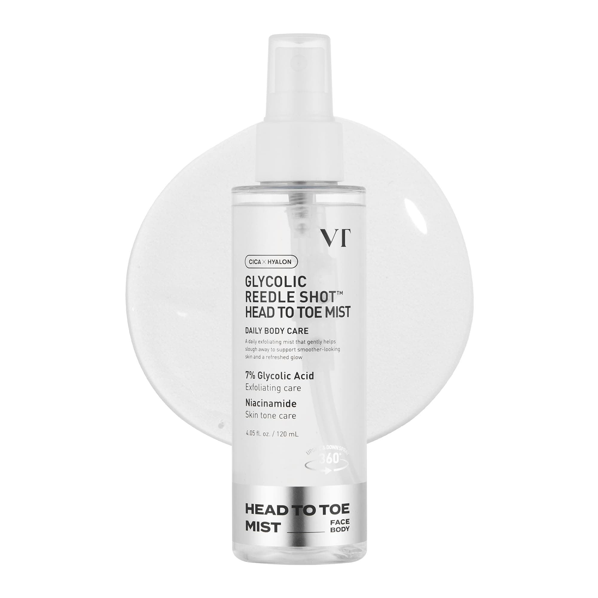 VT COSMETICS 7% Glycolic Acid Reedle Shot Head-to-Toe Mist, 4.05 fl oz