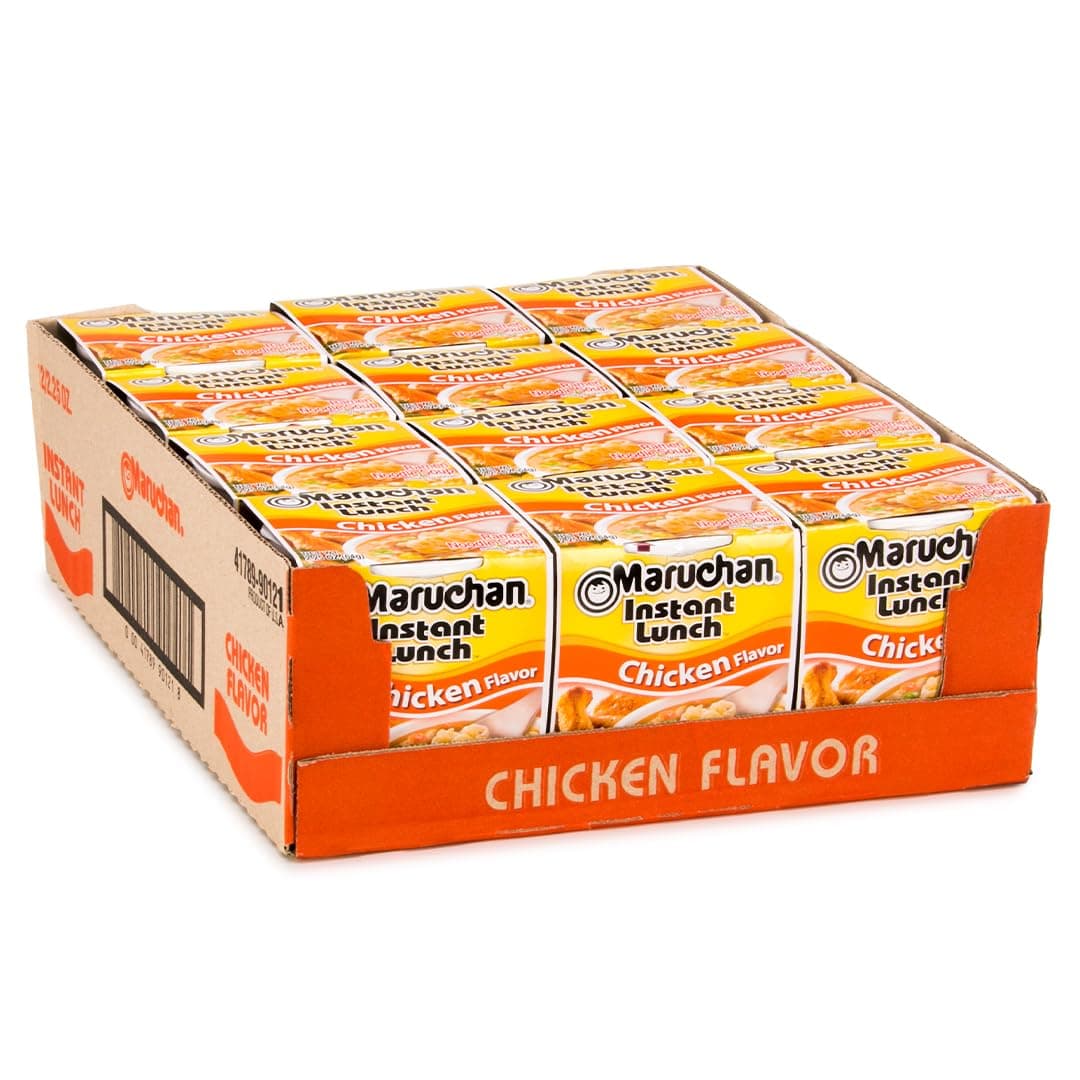 Maruchan Instant Lunch Ramen Noodles, Chicken Flavor – Japanese-Style Instant Noodle Soup, Easy Meal Ready in 3 Minutes – 2.25 Oz. (12 Pack)