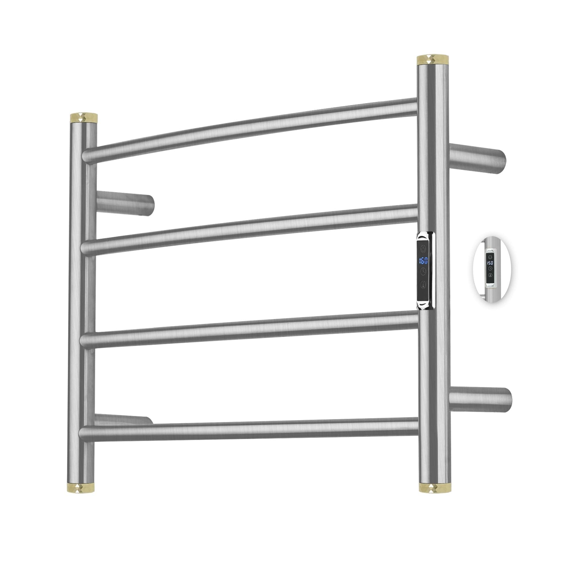 BLARALA Electric Towel Warmer Rack,Heating Towel Warmer,Timer & Temperature Control,Wall-Mounted Plug-in for Bathroom,Brushed,Stainless Steel,4-Bar(16.54x23.62x5.51in)