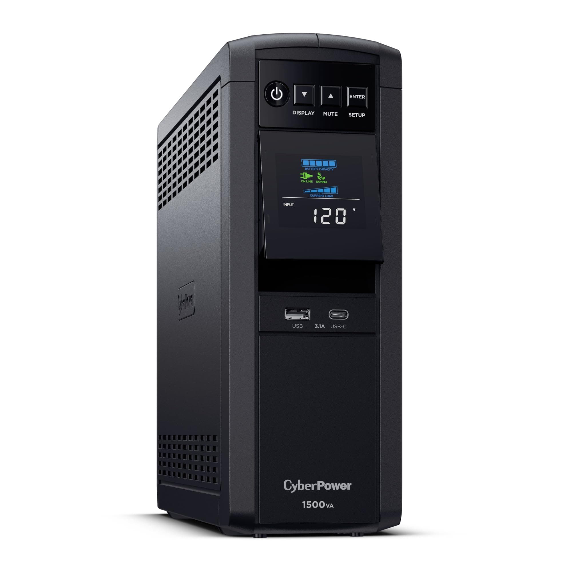 CyberPower CP1500PFCLCD PFC Sinewave UPS Battery Backup and Surge Protector | 1500VA/1000W, 12 Outlets, AVR, Mini Tower, UL Certified