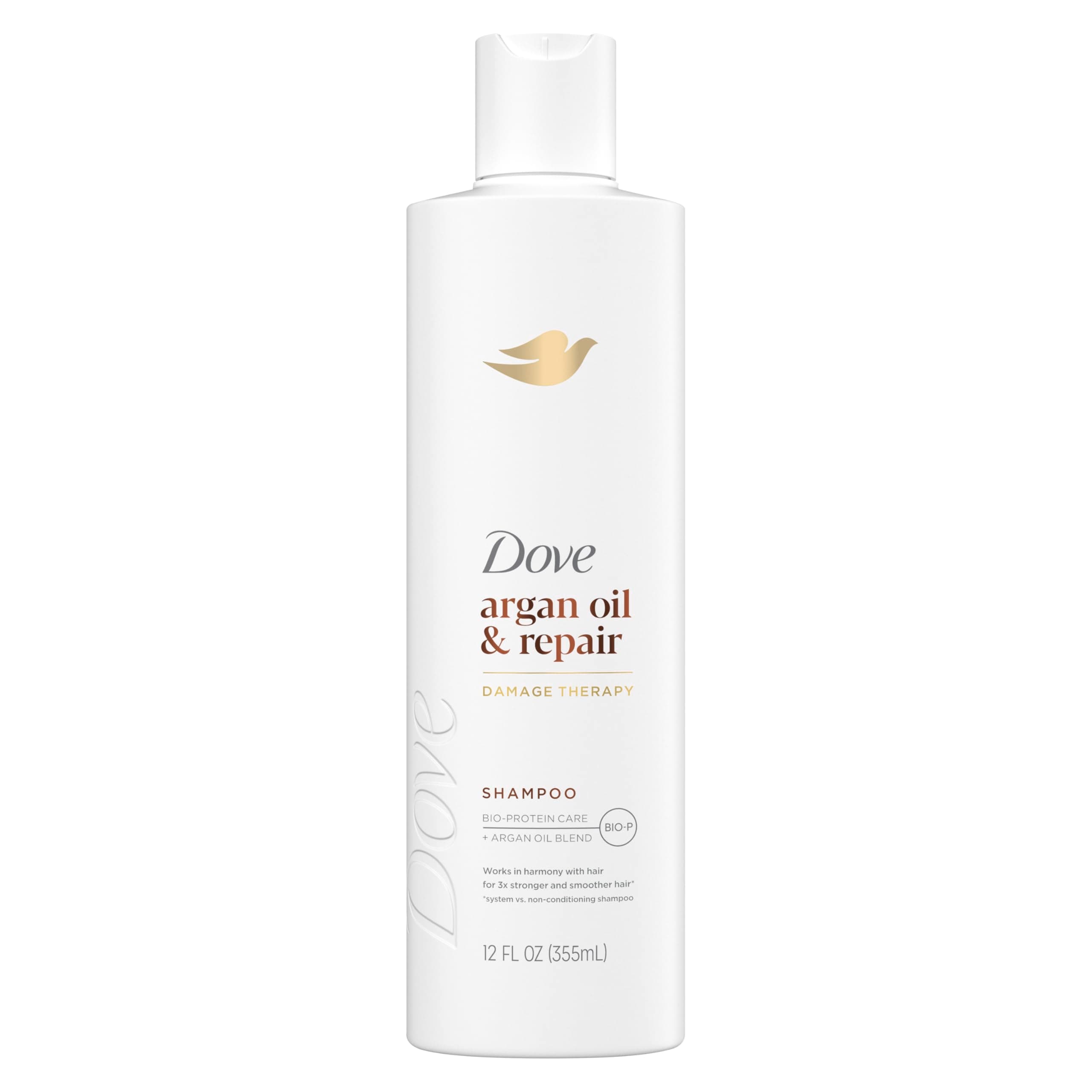 Dove Argan Oil & Repair Shampoo for Fine, Damaged Hair 12oz | Nourishes and repairs with Argan Oil blend and Bio-Protein Care technology for 3x stronger, smoother hair