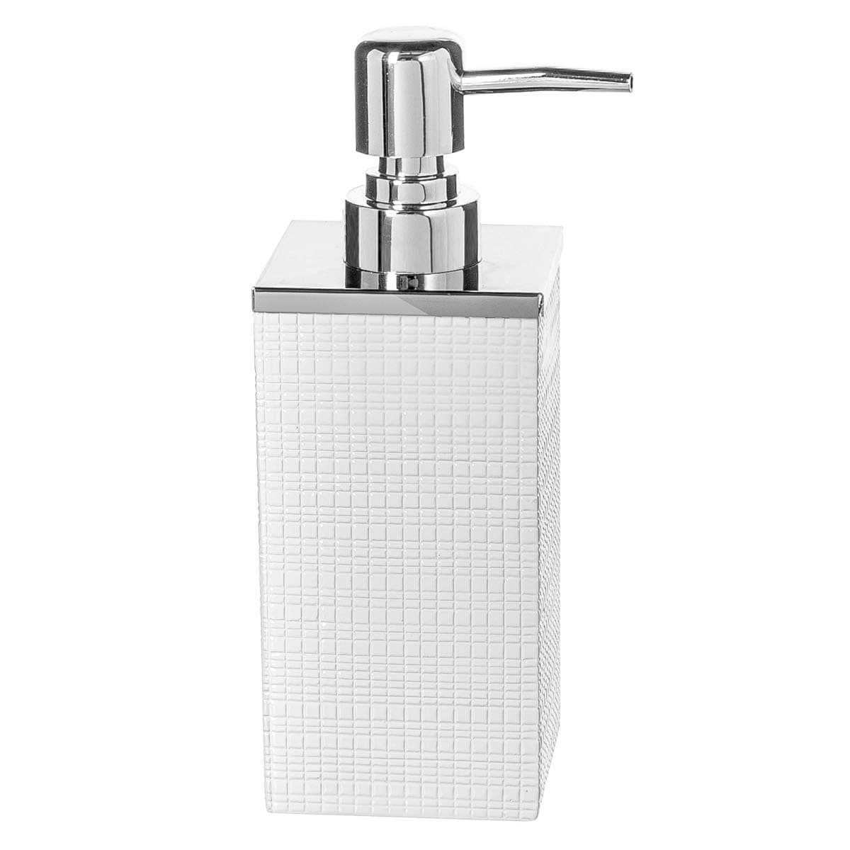 Creative Scents Estella White Liquid Soap Dispenser for Bathroom | Decorative Hand Lotion Dispenser with Strong Pump for Vanity Countertop, Holds 8 Oz.