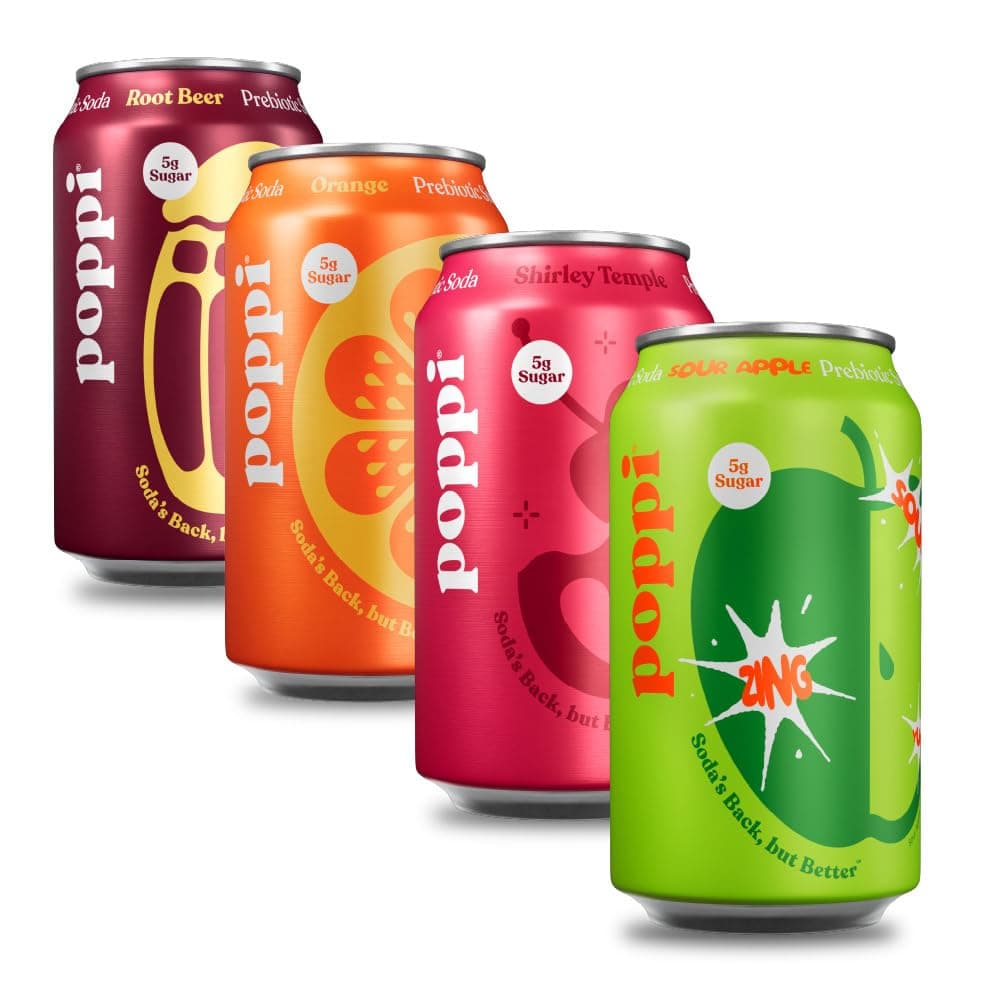 Poppi Prebiotic Soda, Fall for Flavor, 12 Oz, 12 Pack | Prebiotic Soda, Sparkling Water & Fruit Juice, 5g Sugar