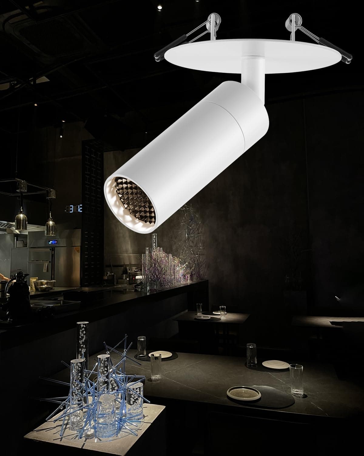 Gpaillumic Light Fixtures, Modern LED Ceiling Spotlight, 10W Zoom Track Spotlight, Adjustable Angle for Versatile Indoor Accent Lighting in Restaurant, Cafeterias, Corridors...
