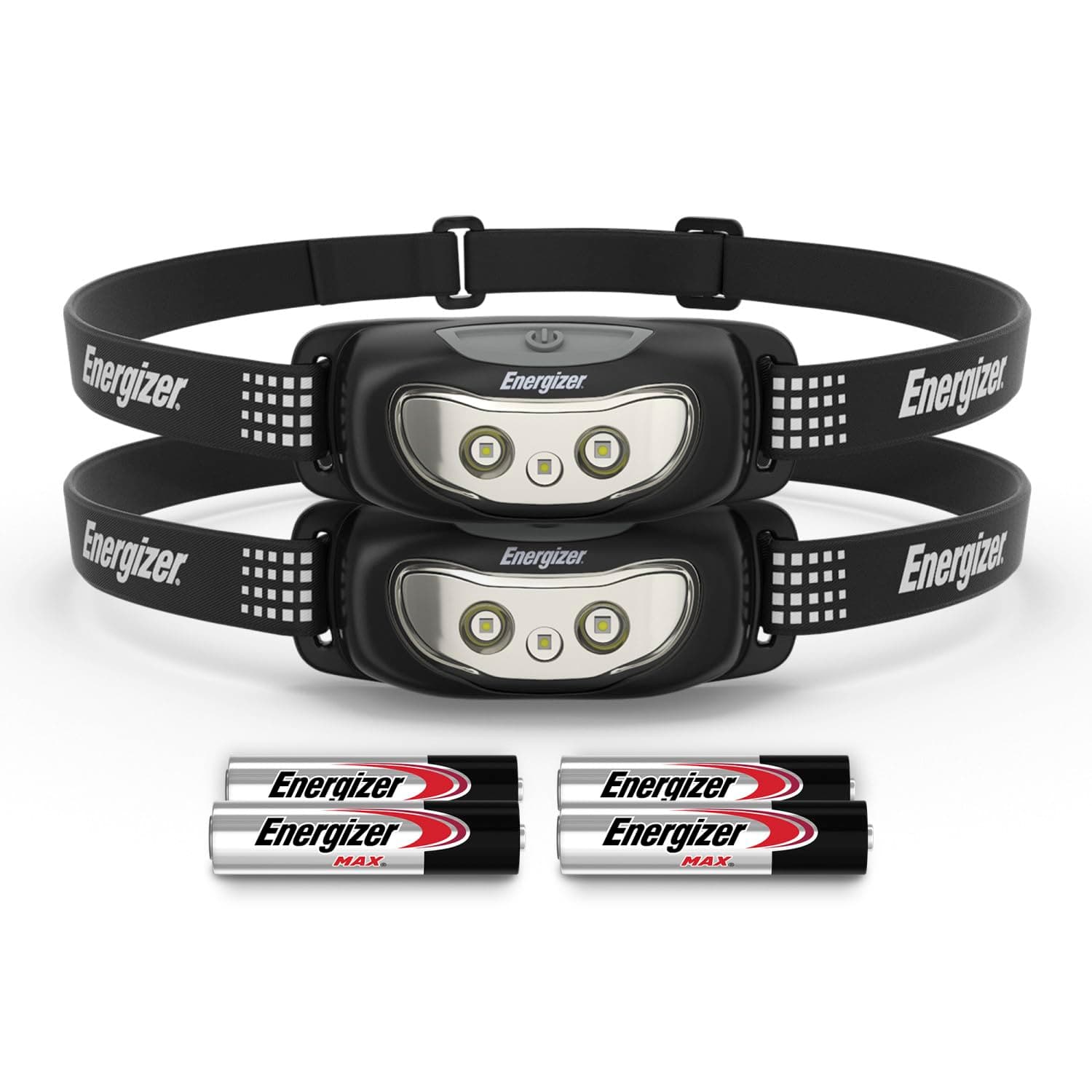 Energizer Universal LED Headlamp 2-Pack, Bright Head Lamp for Camping | Red light headlamp for hiking, IPX4 water resistant, 100 lumens, 40 m beam, batteries included