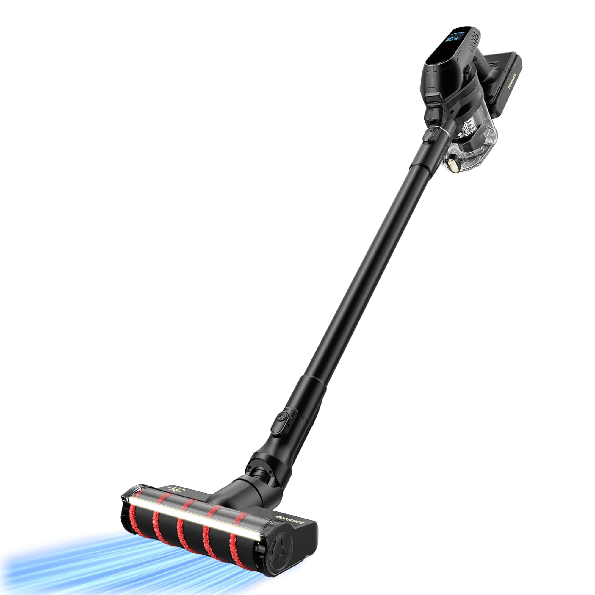 Honeywell Cordless Vacuum Cleaner, 600W 60Mins Runtime Vacuum Cleaners for Home, Cordless Vacuum w/self-Cleaning, Touch Screen, Flexible Stretch Hose for Pet Hair/Carpet/Hardwood Floor, VC16