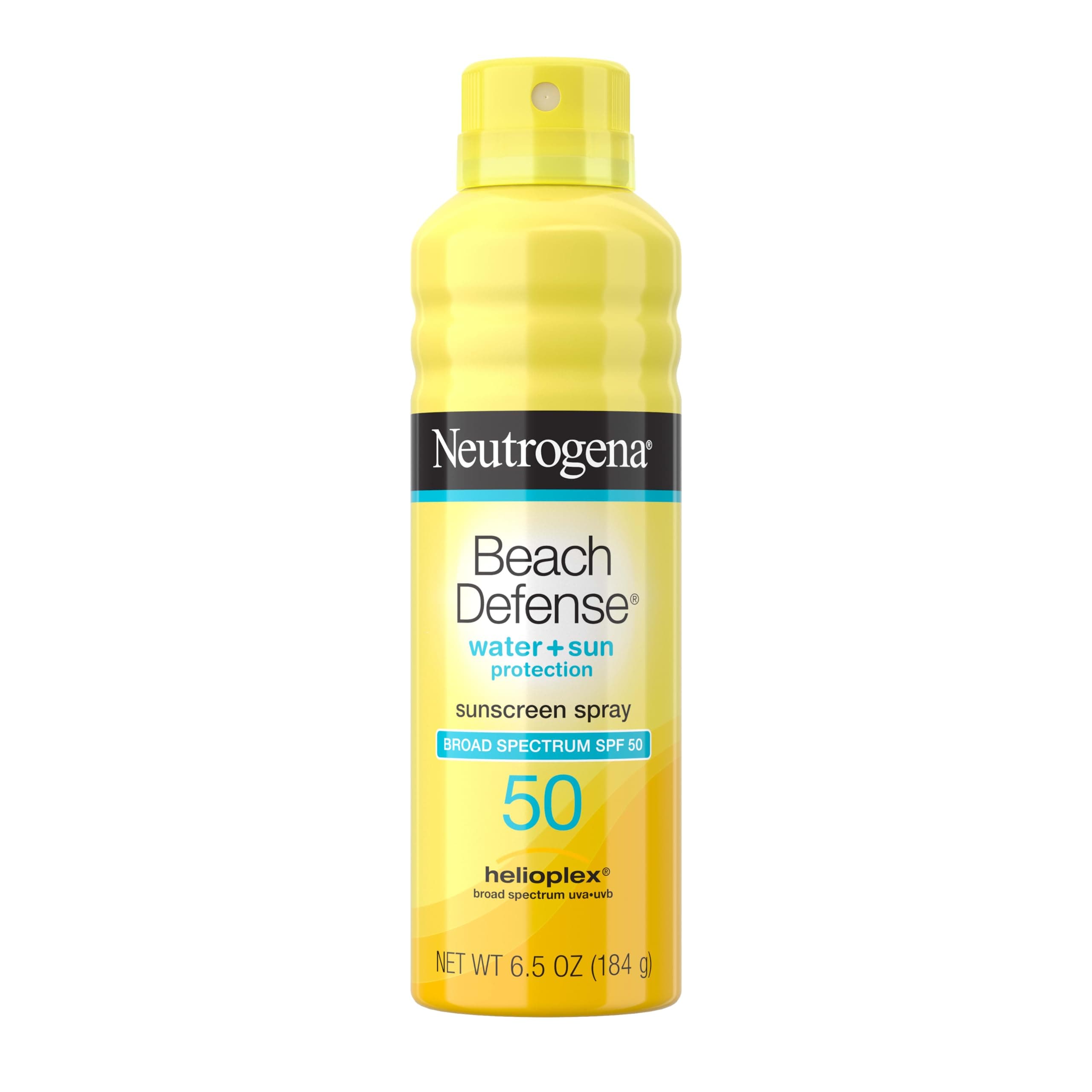 Neutrogena Beach Defense Sunscreen Spray, SPF 50, 6.5 oz | Face & Body, Broad Spectrum for UVA/UVB Protection, Lightweight Sunscreen, Water-Resistant up to 80 Minutes, Beach-Strength