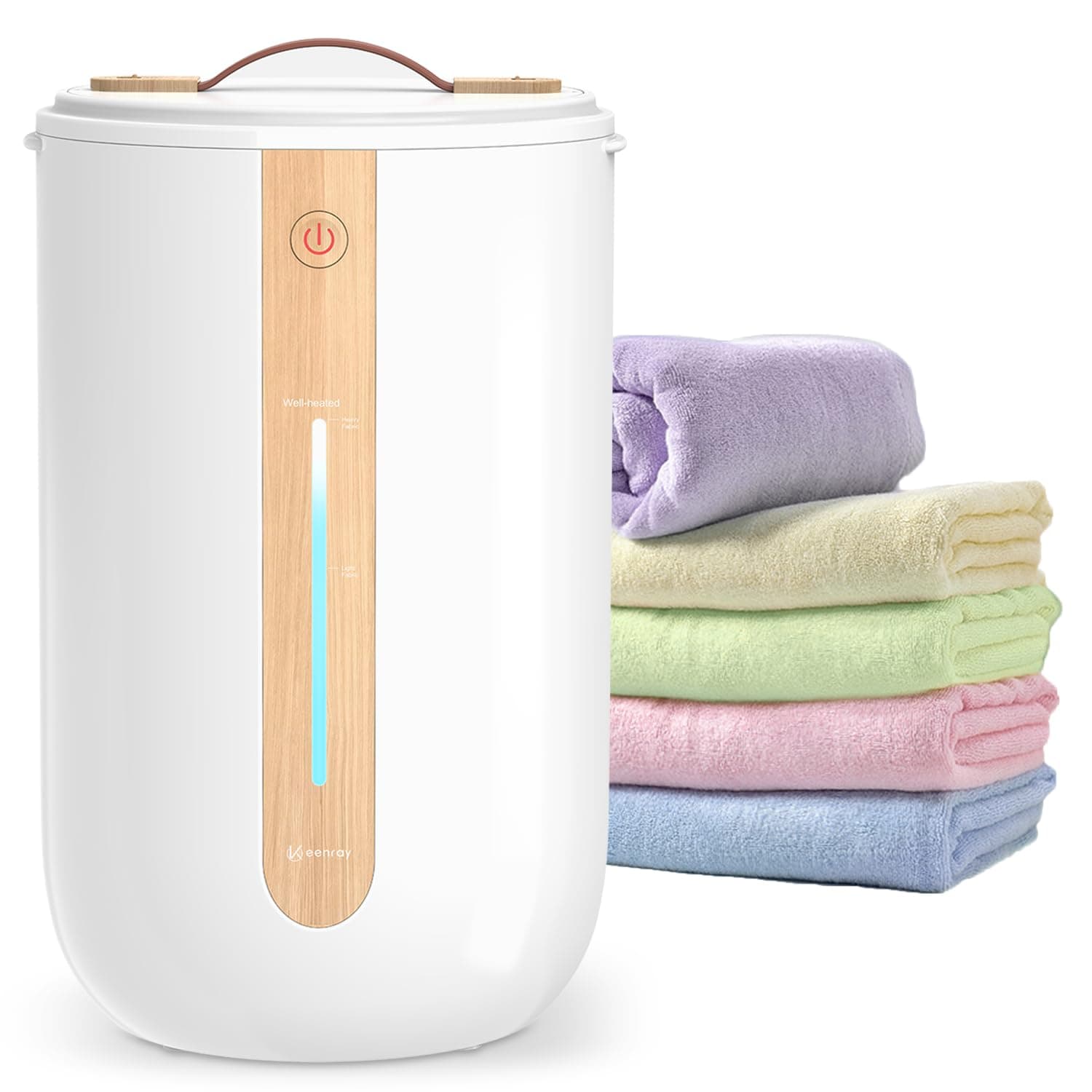 Keenray Towel Warmer, Towel Warmers for Bathroom with Child Lock, Heating Progress Bar, Fragrance Disc Holder, Auto Shut-Off Towel Warmer Bucket Fits Up to Two 40" x 70" Towels, Bathrobes, Blankets
