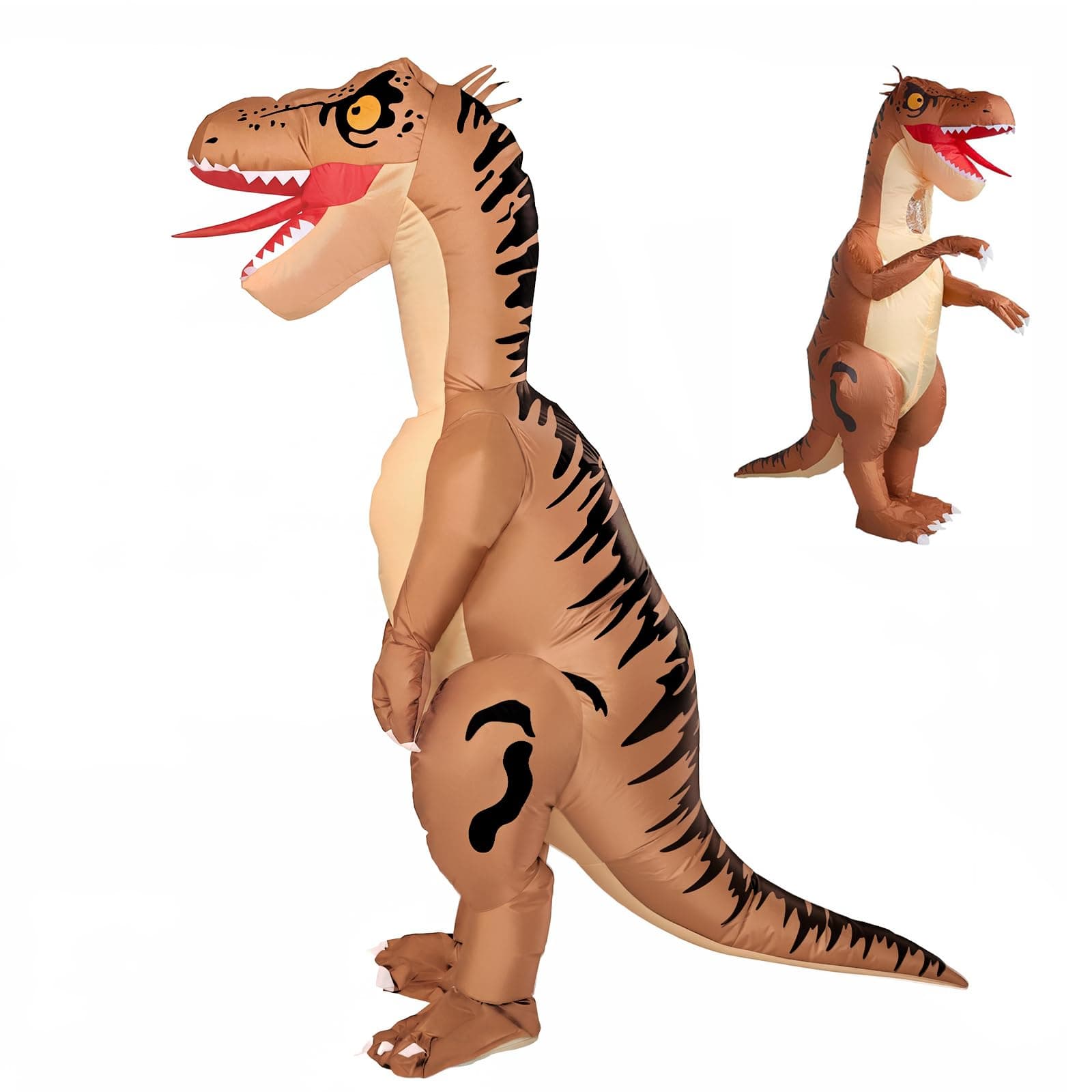 Minetom Inflatable Dinosaur Costume Adult, LED T Rex Costume Halloween | 2 Modes Led Light | Fast Inflation with Powerful Fan | Durable Waterproof Material | | Easy to Use | Fit for Various Events |
