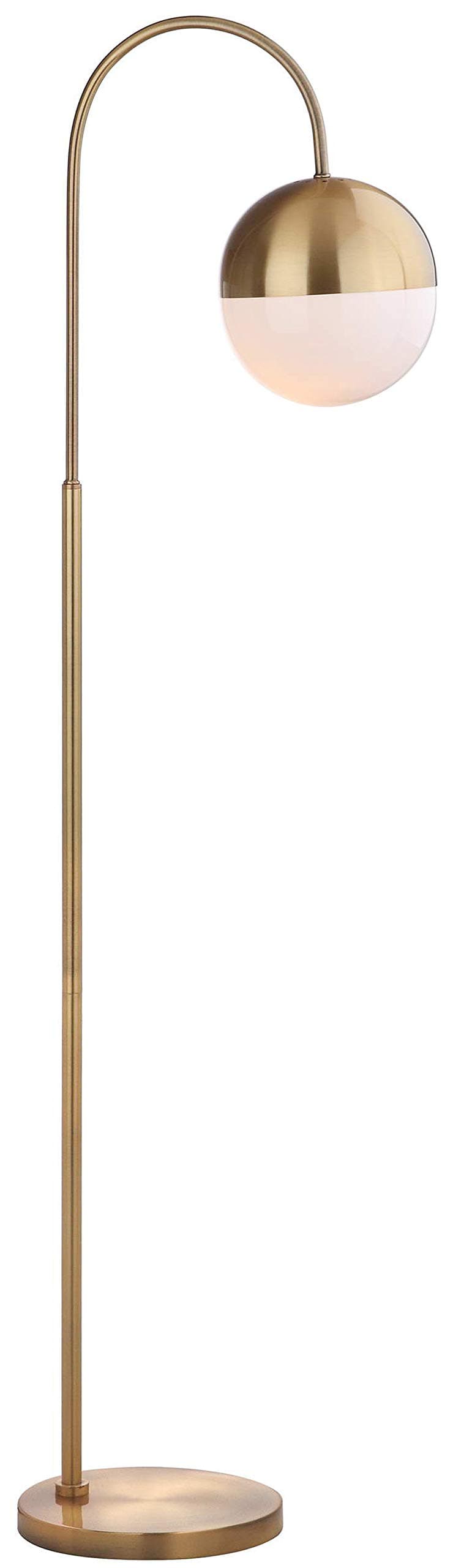 SAFAVIEH Jonas Floor Lamp, 55.5" Coastal Brass FLL4018A | Acrylic Shade, On/Off Switch, E26 Base, LED Bulbs Included, home office, den, dorm room, Assembly Required