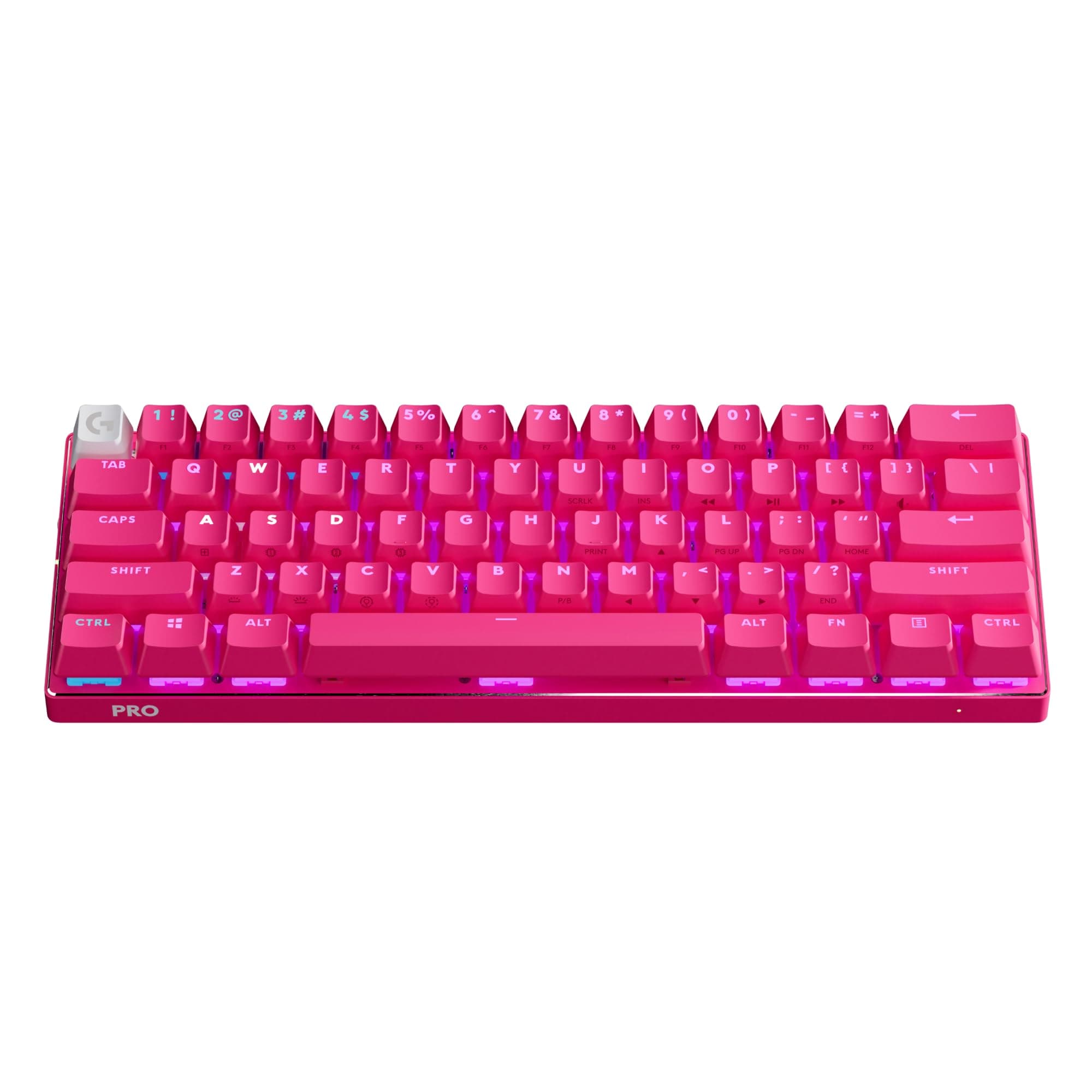 Logitech G PRO X 60% Wireless Gaming Keyboard (Linear Optical) - Magenta | Lightspeed, Ultra Compact TKL 60% Mechanical for Windows PC, LIGHTSYNC RGB, Dual-Shot PBT Keycaps, GX Optical Switches
