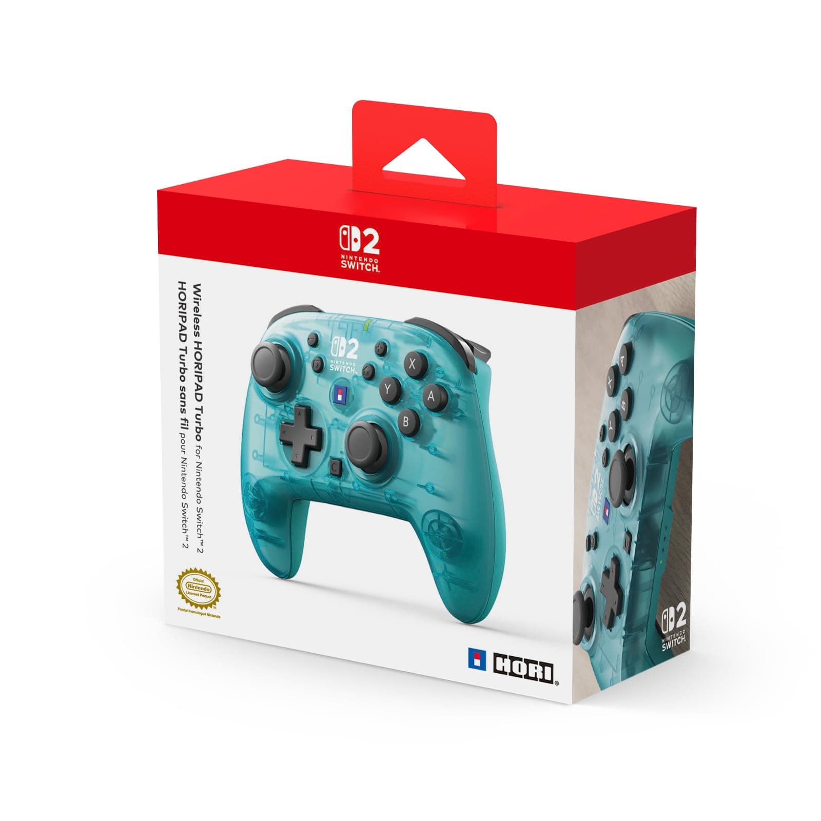 HORI Wireless HORIPAD Turbo (Aqua) for Nintendo Switch 2 - Wireless Handheld Controller - Officially Licensed by Nintendo®