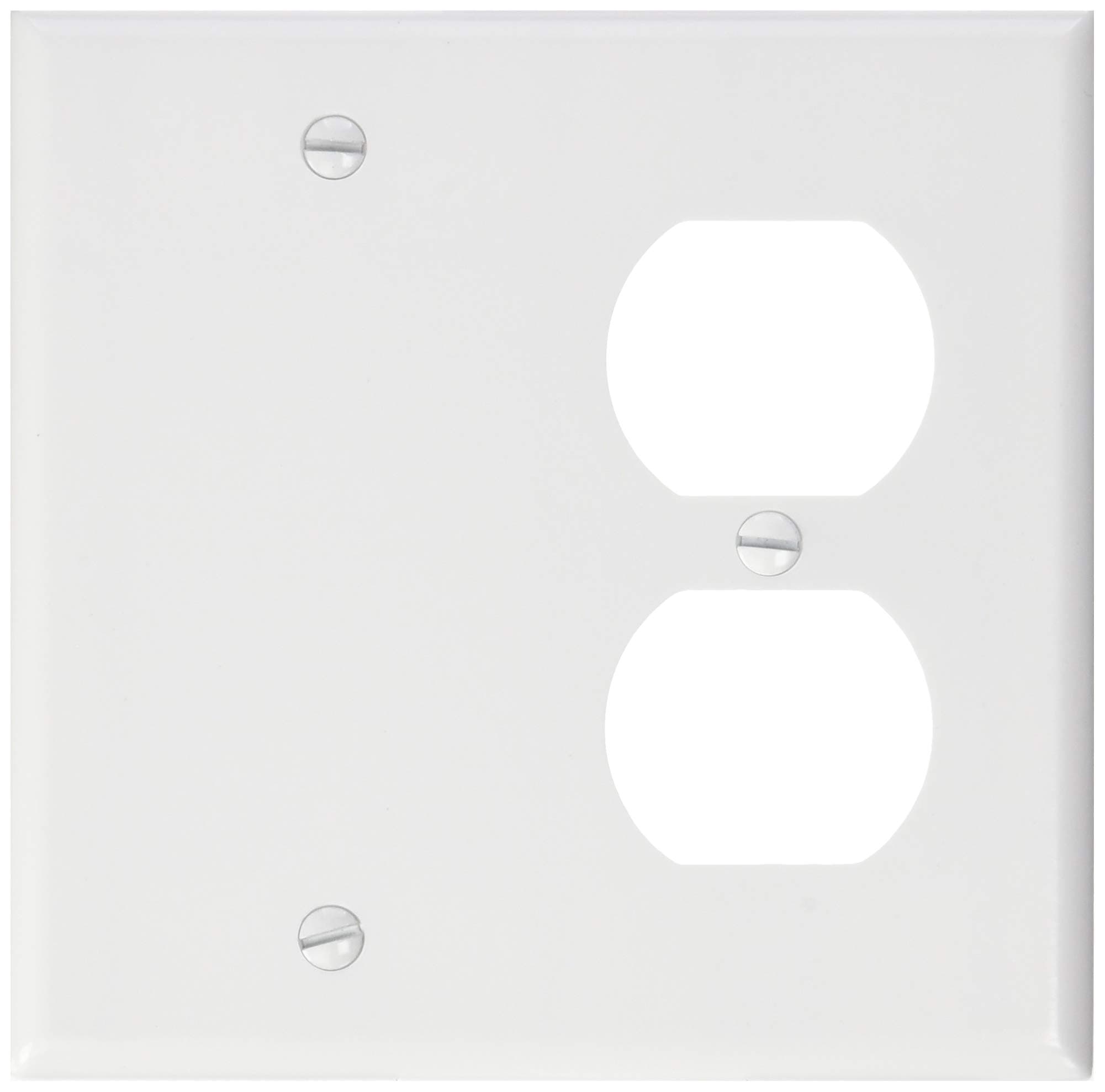 Leviton 88008.0 2-Gang 1-Duplex 1-Blank Device Combo Wallplatewhite