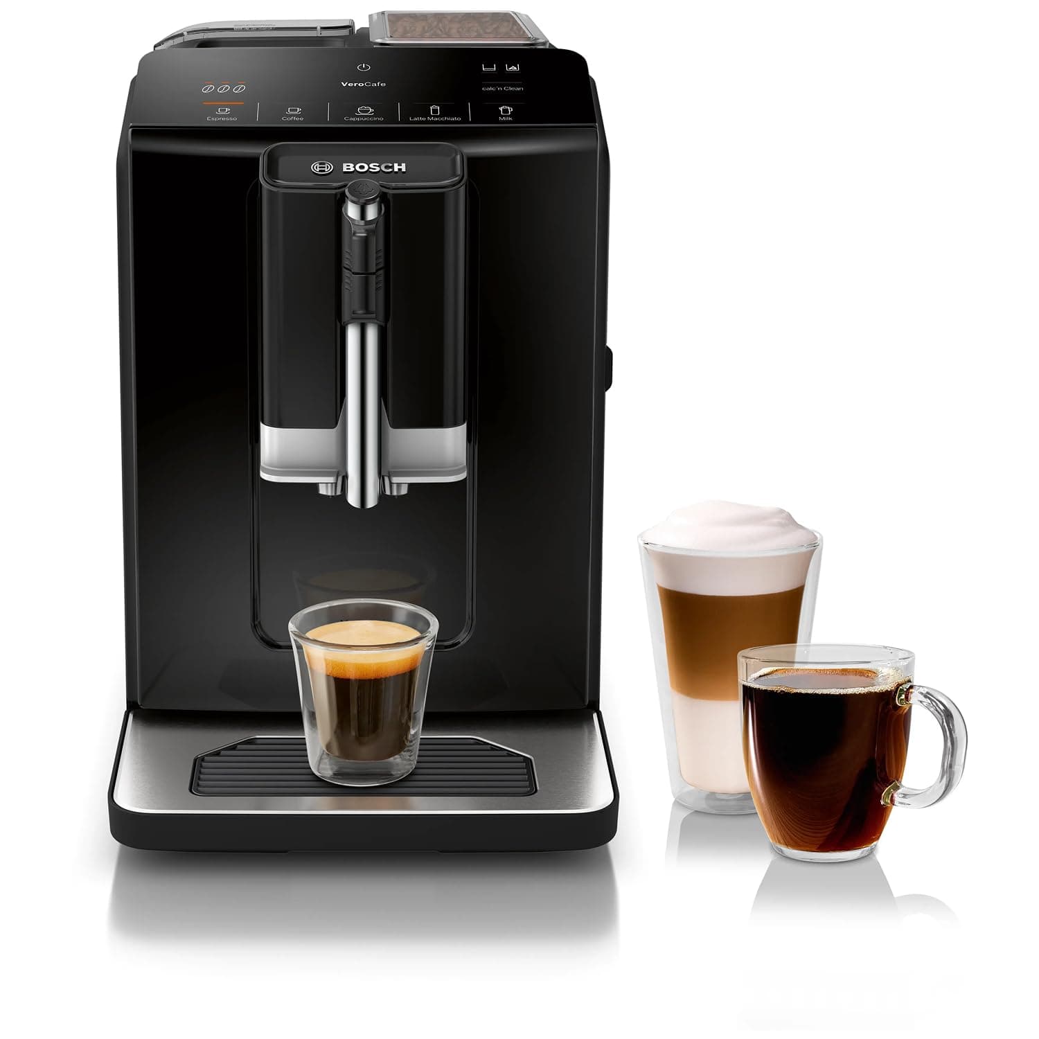 Bosch 300 Series Fully Auto Espresso Machine with Grinder and Steam Wand | Touch Control Panel, Large Bean Capacity - Easy Clean, Maintenance - Barista Quality Super Coffee Maker for One-Touch Drinks
