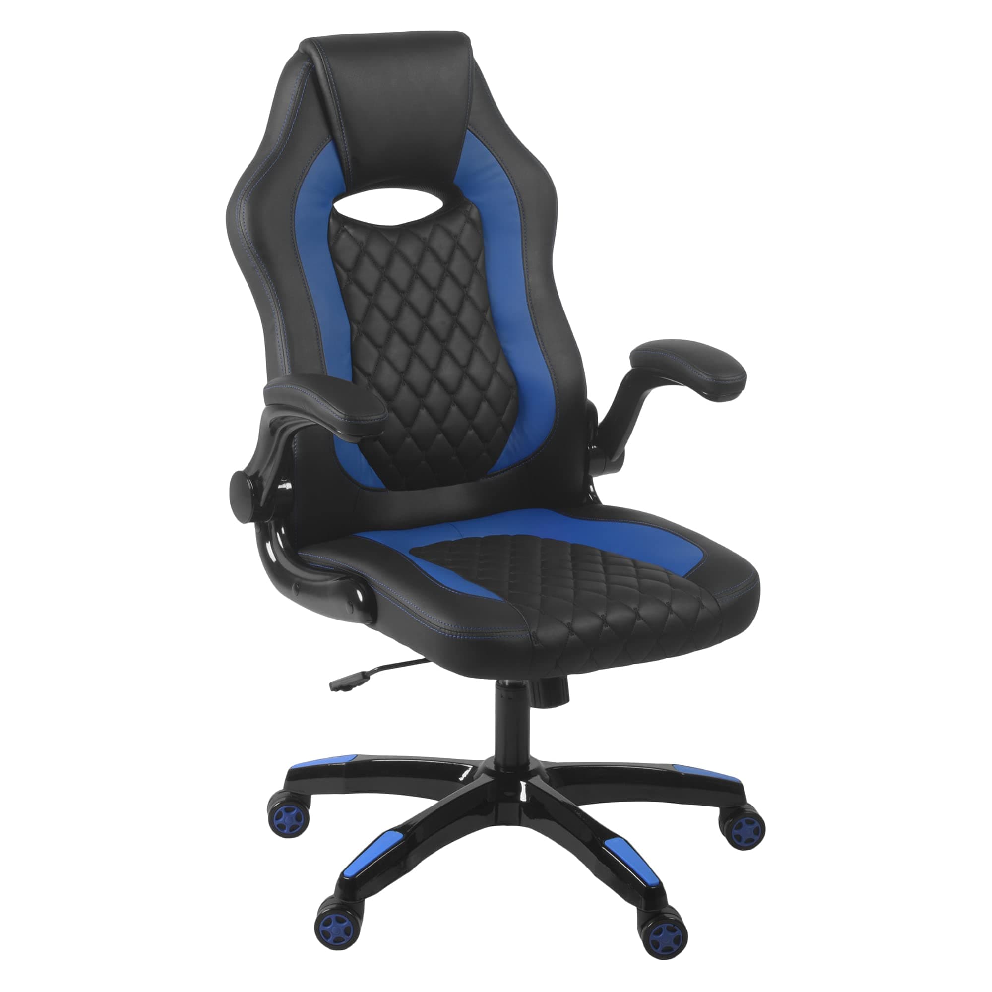Aon Archeus Ergonomic Gaming Office Chair – High-Back Reclining PC Gaming Seat w/Lumbar Support, Flip-Up Arms & Padded Cushion – Racing-Style Gamer Chair – Black/Blue