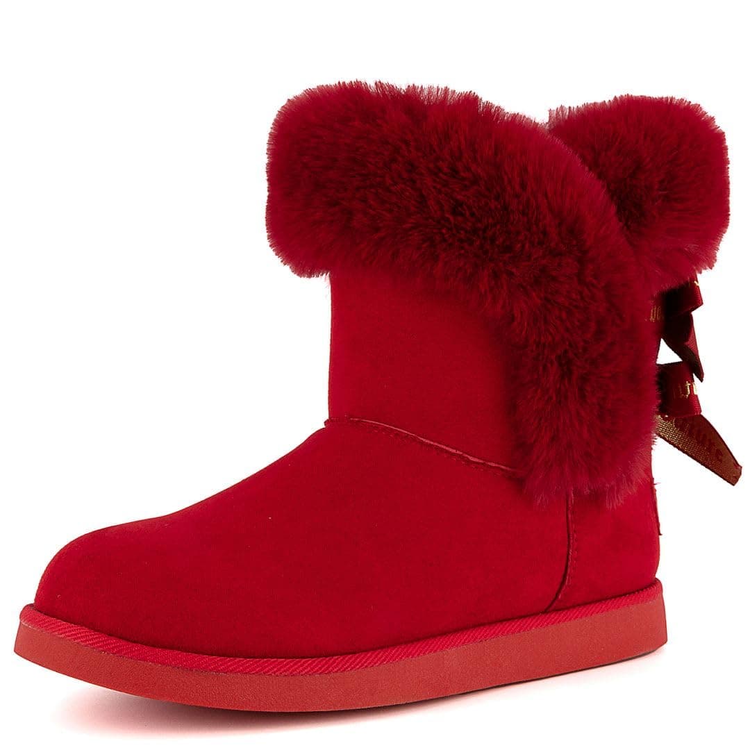 Juicy Couture Women's Slip On Winter Snow Boots Warm & Insulated Fur Lining Comfortable Fashion Booties