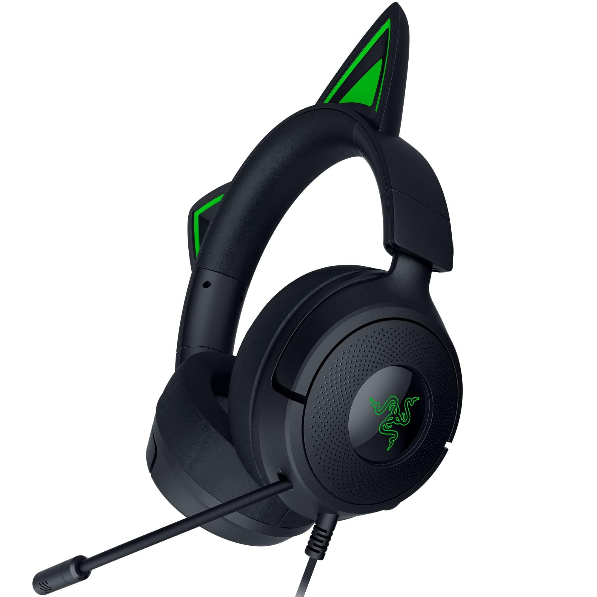 Razer Kraken Kitty V3 X Wired Gaming Headset, Kitty Ears, Black | HyperClear Cardioid Mic, 40 mm Drivers, 7.1 Surround Sound, Comfy Ear Cushions, Cross-Platform via 3.5mm PC, PS5, Xbox