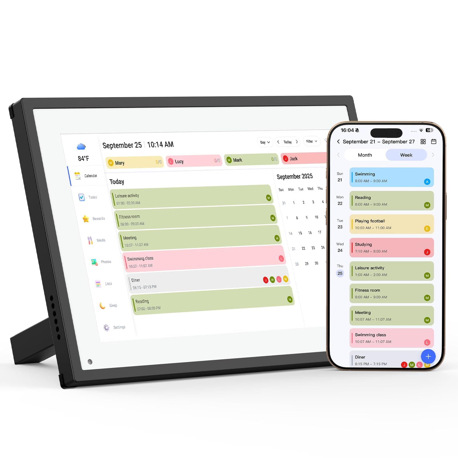 10.1" Digital Calendar Schedule Planning Interactive Touchscreen Digital Frame Weekly Monthly Planner Shared Album