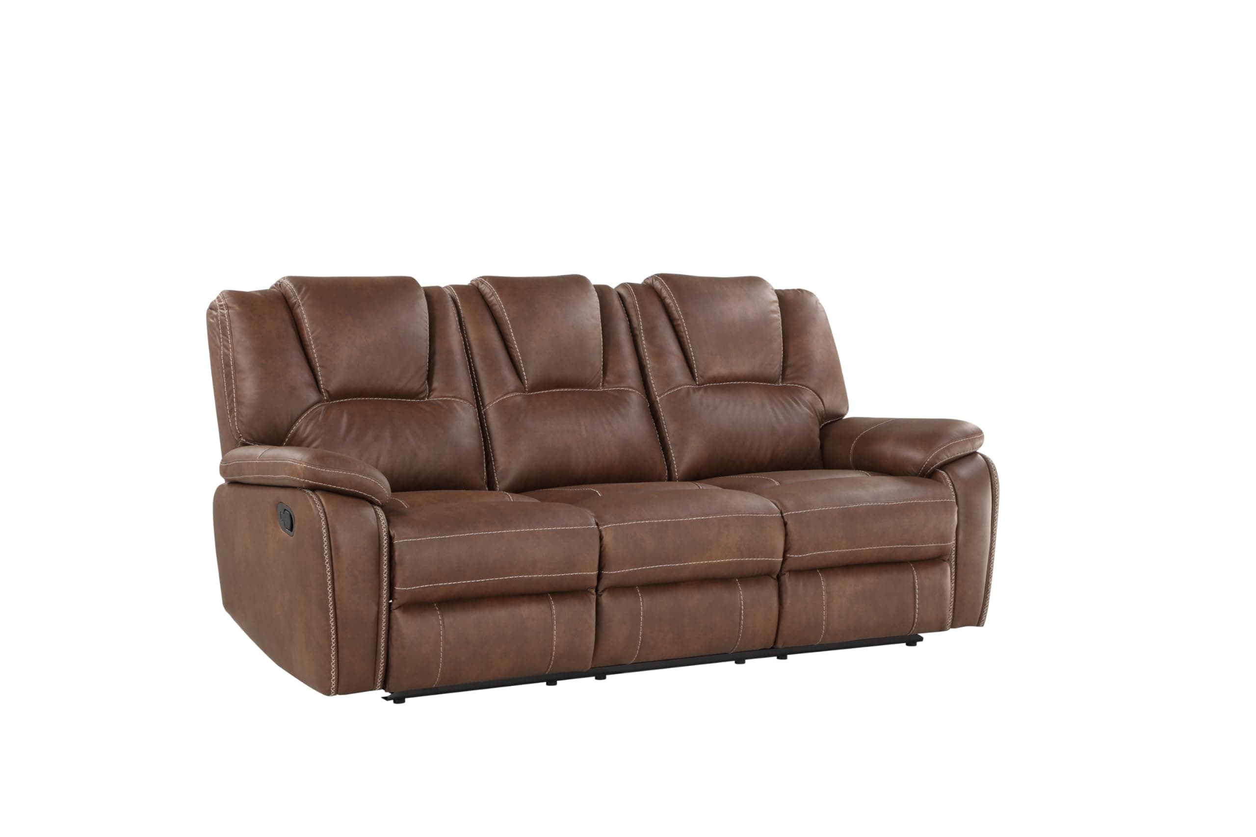 Katrine Manual Reclining Sofa, Brown