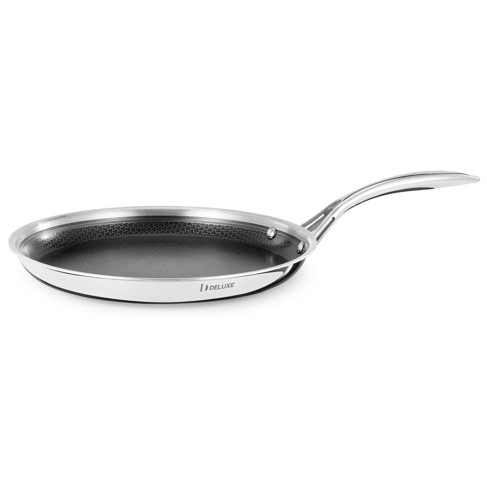 DELUXE 12" Hybrid Ceramic Nonstick Griddle Pan, BBQ,for Daily Cooking | Breakfast,Stay-Cool Handle,Dishwasher&Oven Safe,Induction-Ready,PFOA Free Compatible with All Cooktops