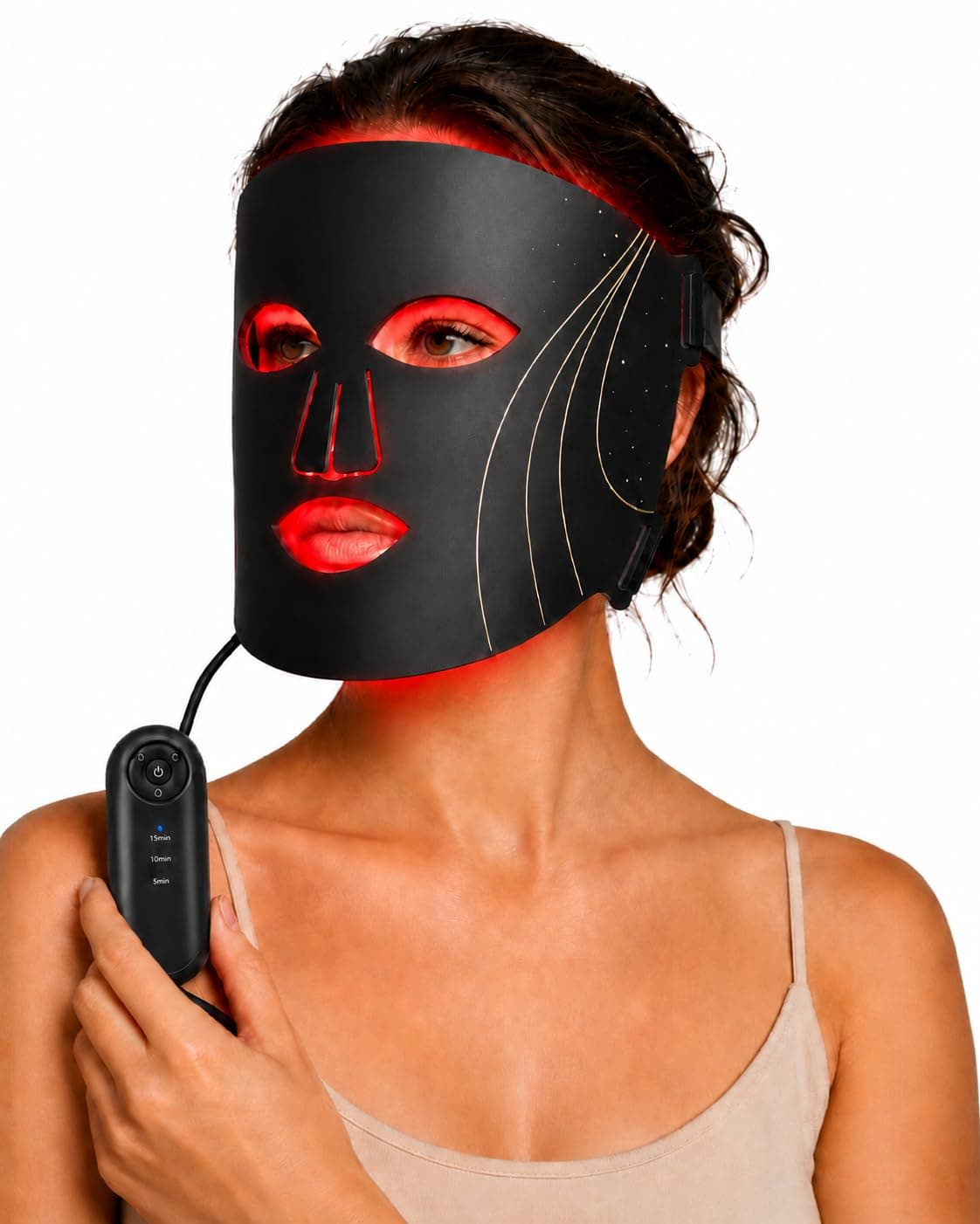 2026 Upgraded Red Light Therapy Mask for Face, Wireless Rechargeable LED Face Mask Light Therapy Device with 288 LEDs, 7 Light Modes, 5/10/15-Min Timer, Soft Silicone At-Home Skincare Mask, Black