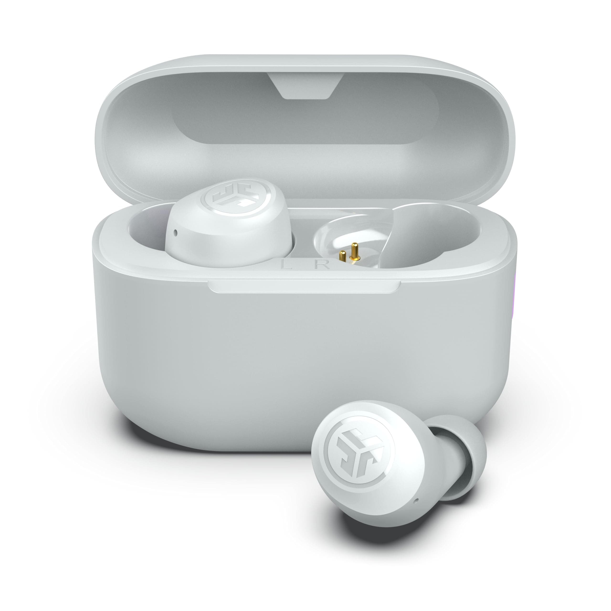 JLab Go Air Pop+ True Wireless Earbuds, in Ear Headphones, Bluetooth Earphones, 35H Playtime Ear Buds, Bluetooth Earbuds with Microphone, USB-C Charging Case, Dual Connect, EQ3 Sound, Cloud White