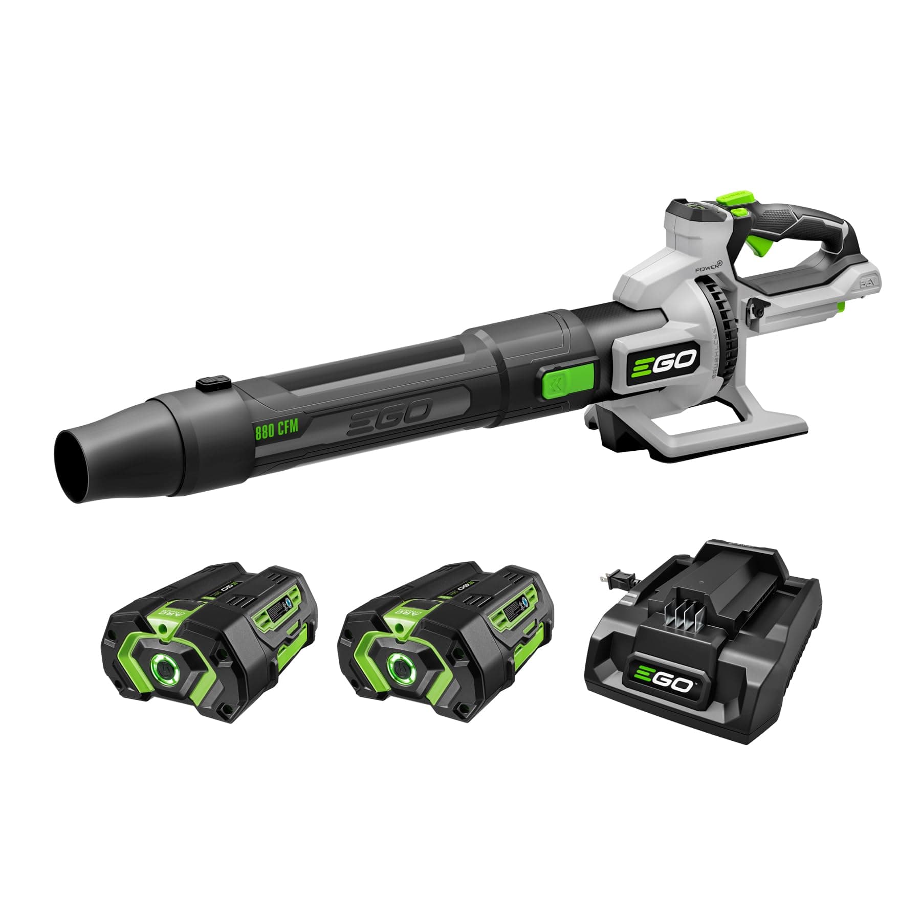 EGO Power+ Cordless Electric Leaf Blower, 880 CFM, Two Batteries - LB8803-2