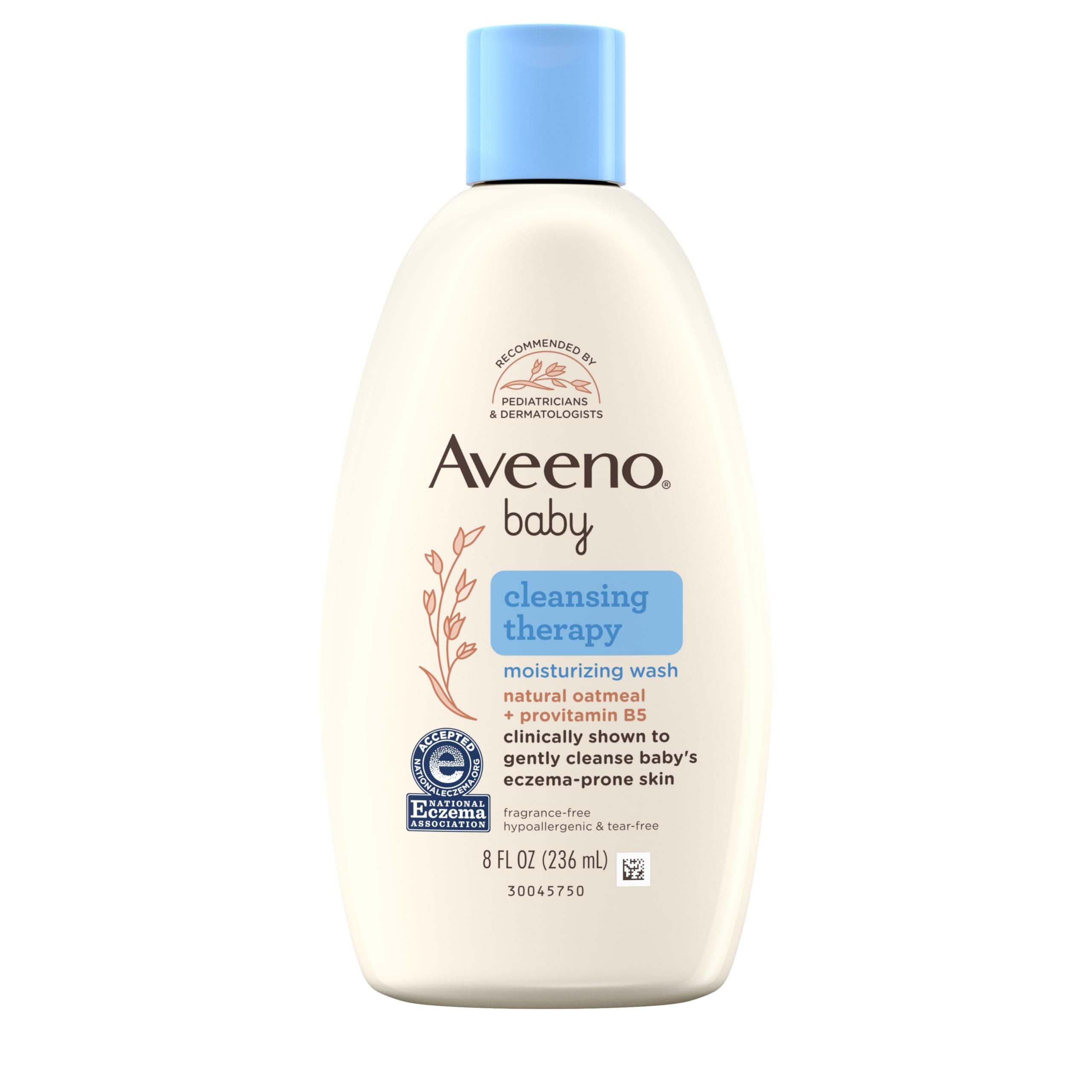 Aveeno Baby Cleansing Therapy Moisturizing Body Wash, 8 oz | Natural Oatmeal & ProVitamin B5, Tear-Free Baby Bath Wash, Sensitive & Eczema-Prone Skin, Hypoallergenic