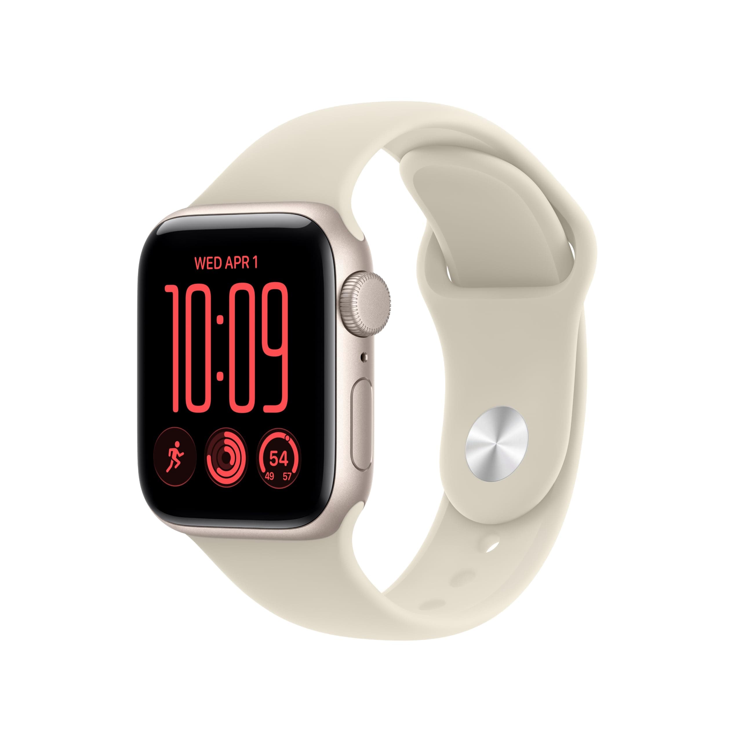 Apple Watch SE 3 GPS 40mm Smartwatch | Starlight Aluminum Case, Sand Sport Band - S/M. Fitness + Sleep + Cycle Tracking, Heart Rate, Vitals, Safety