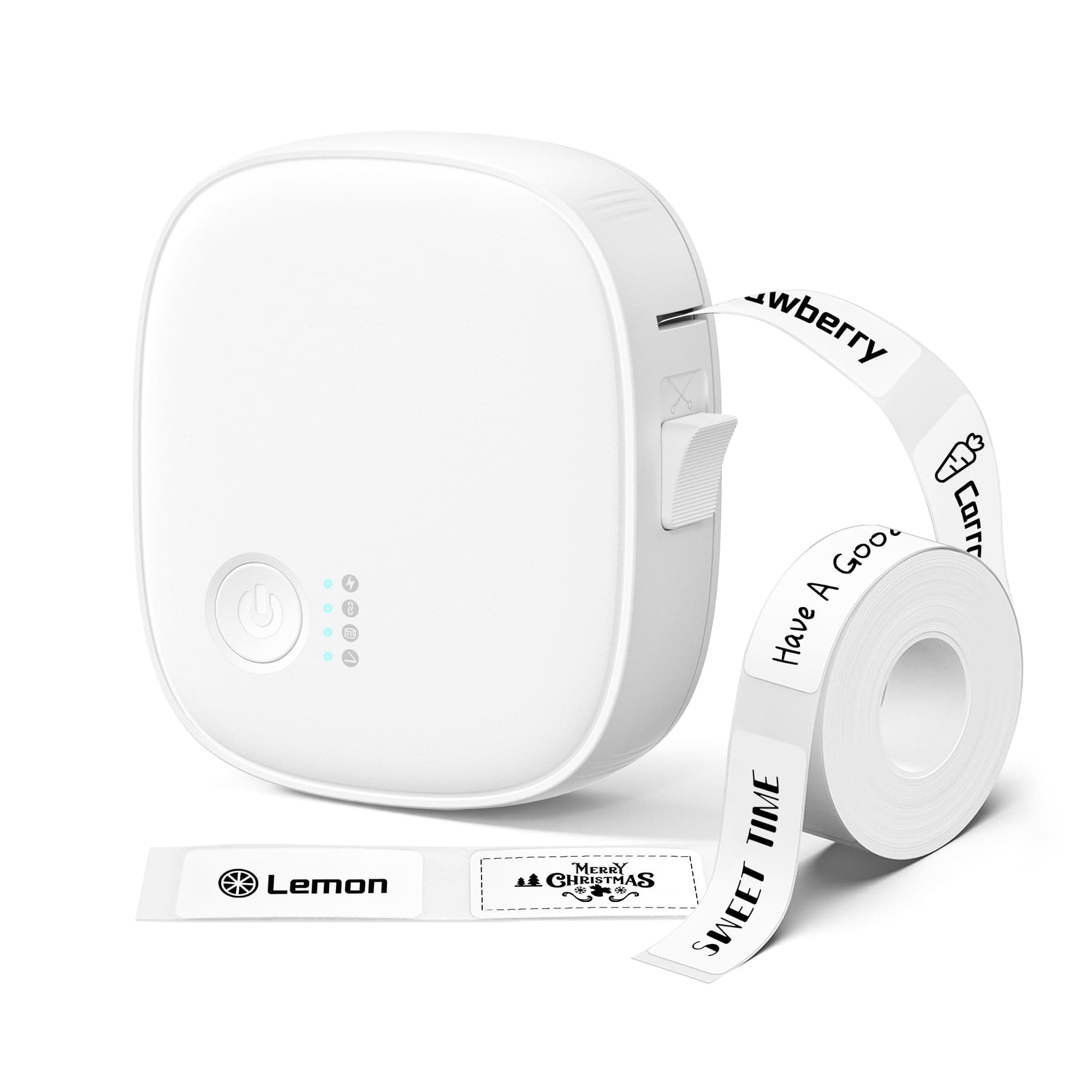 XenGro Mini Label Maker Machine with Tape AH-P05, Portable Bluetooth Mini Label Printer, Wireless Thermal Label Maker, Waterproof & Rechargeable, Built-in Cutter, for Home, Office, Kitchen – White