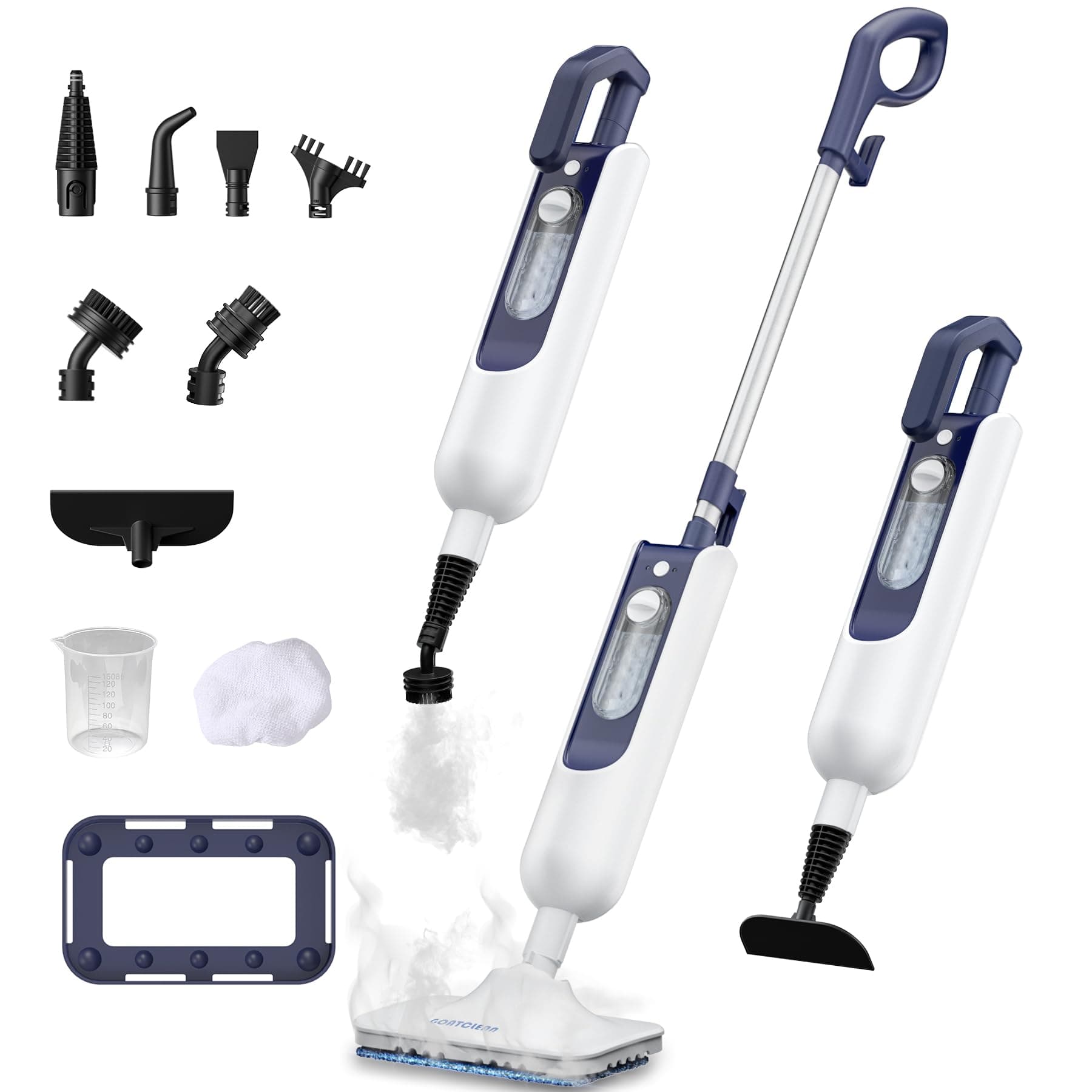 11‑in‑1 Dual‑Mode Steam Mop, Rotated Head, 13.5 Fl Oz Tank Up to 20 Mins Steam Cleaner for Home, 20S Fast Heat, Long Cord, Multifunctional Floor Steamer for Hardwood, Tile, Carpet, Walls (Light White)