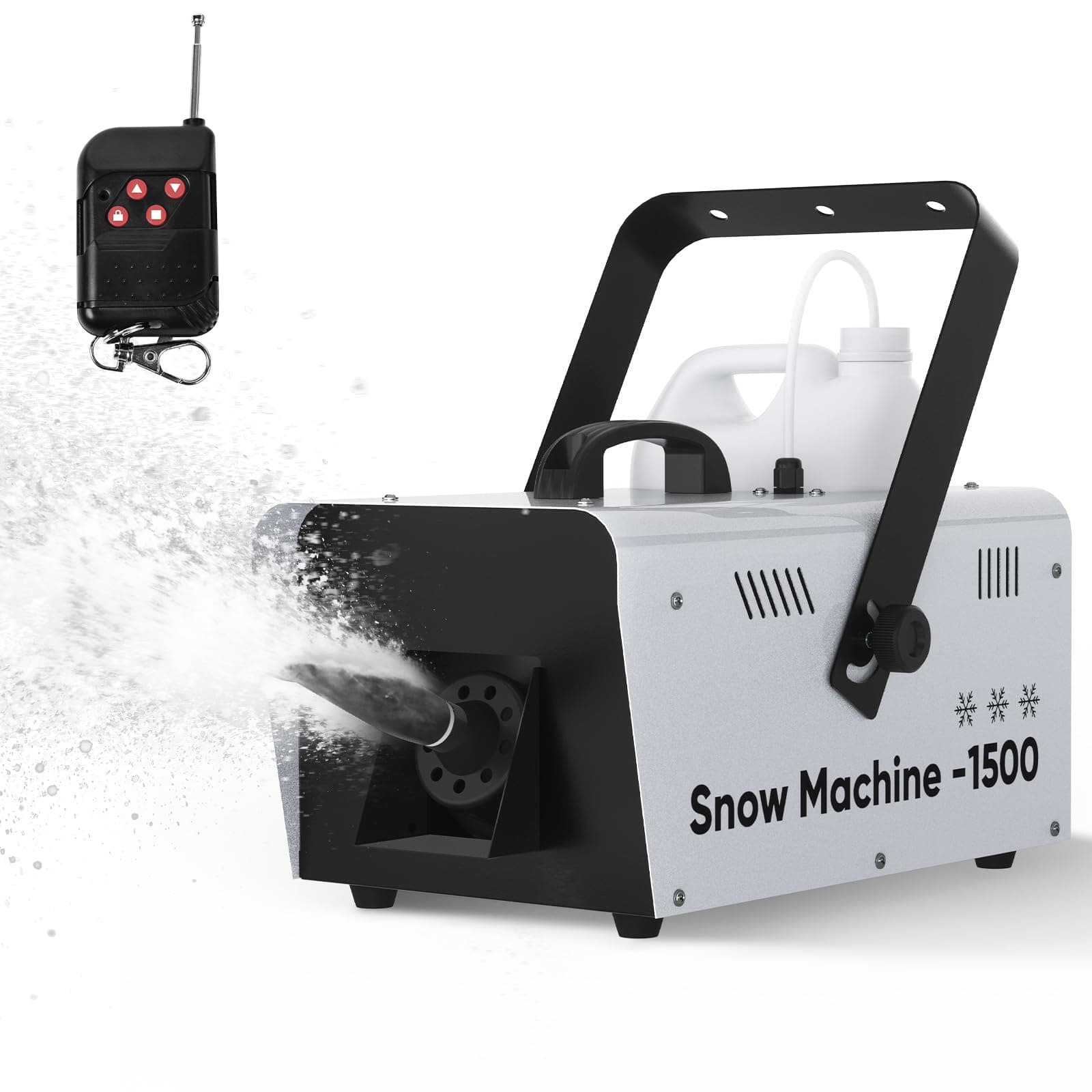 Snow Machine,1500W Snow Maker With Remote Control for Indoor Outdoor | 1500W Snow Output,Realistic Snow Effect,Remote Control Operation,Compact Design for Christmas,Events,Parties and Decorations